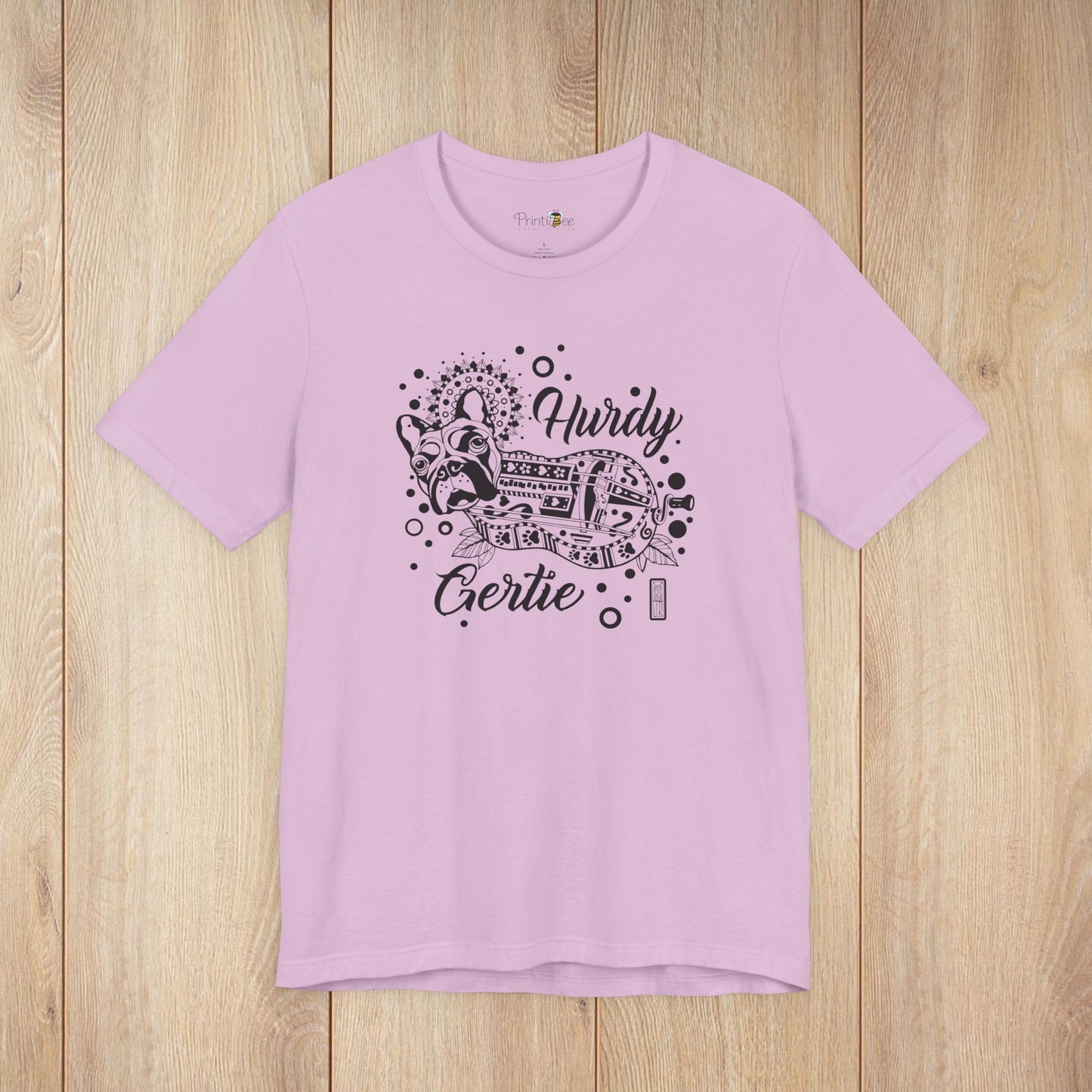 Hurdy Gertie Tee, Frenchton Dog Line Art Shirt