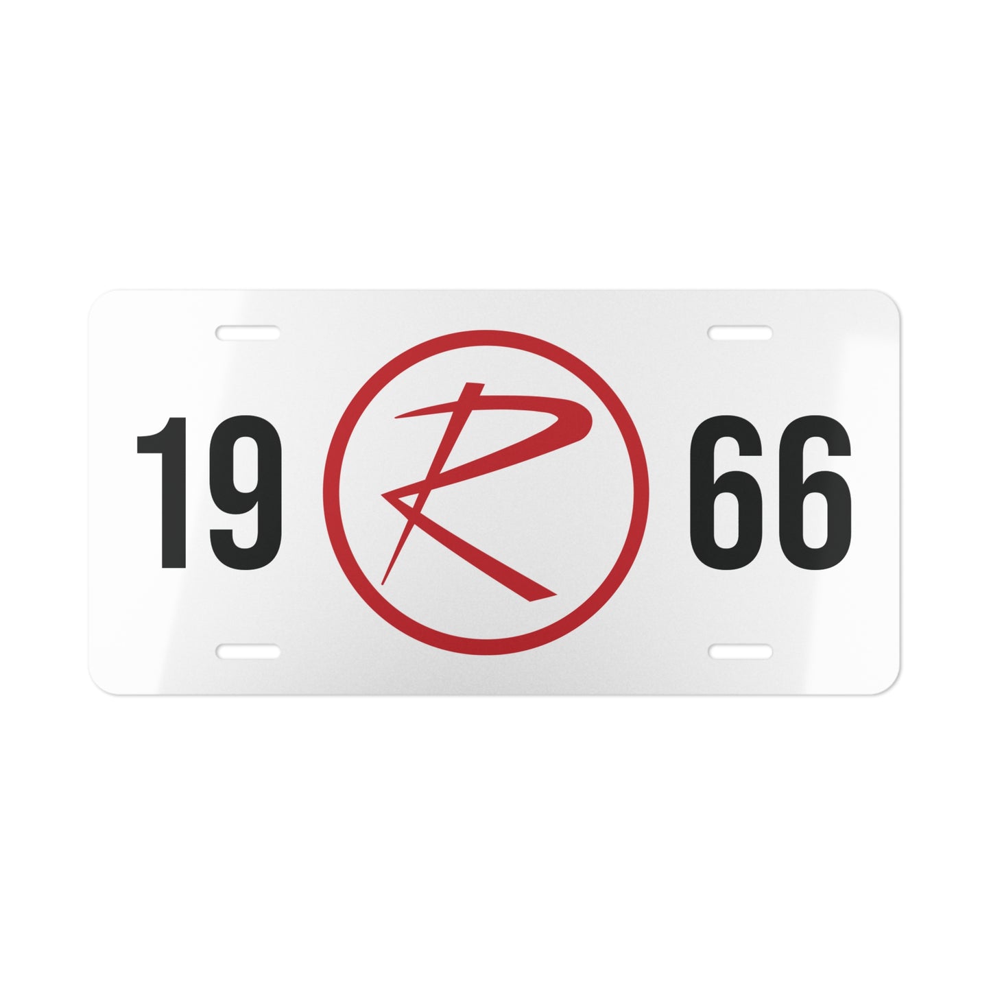 Rambler Red Logo Black Year White Custom Vanity Plates