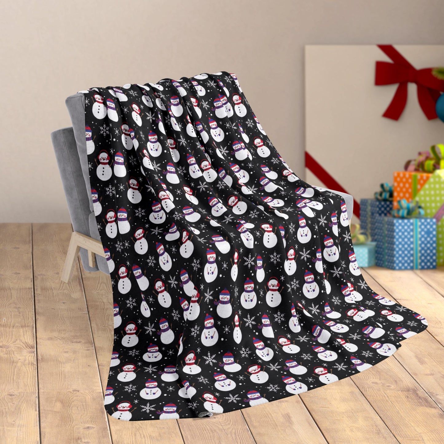 60" × 80" Leather Pride Snowman Fleece Sherpa Blanket