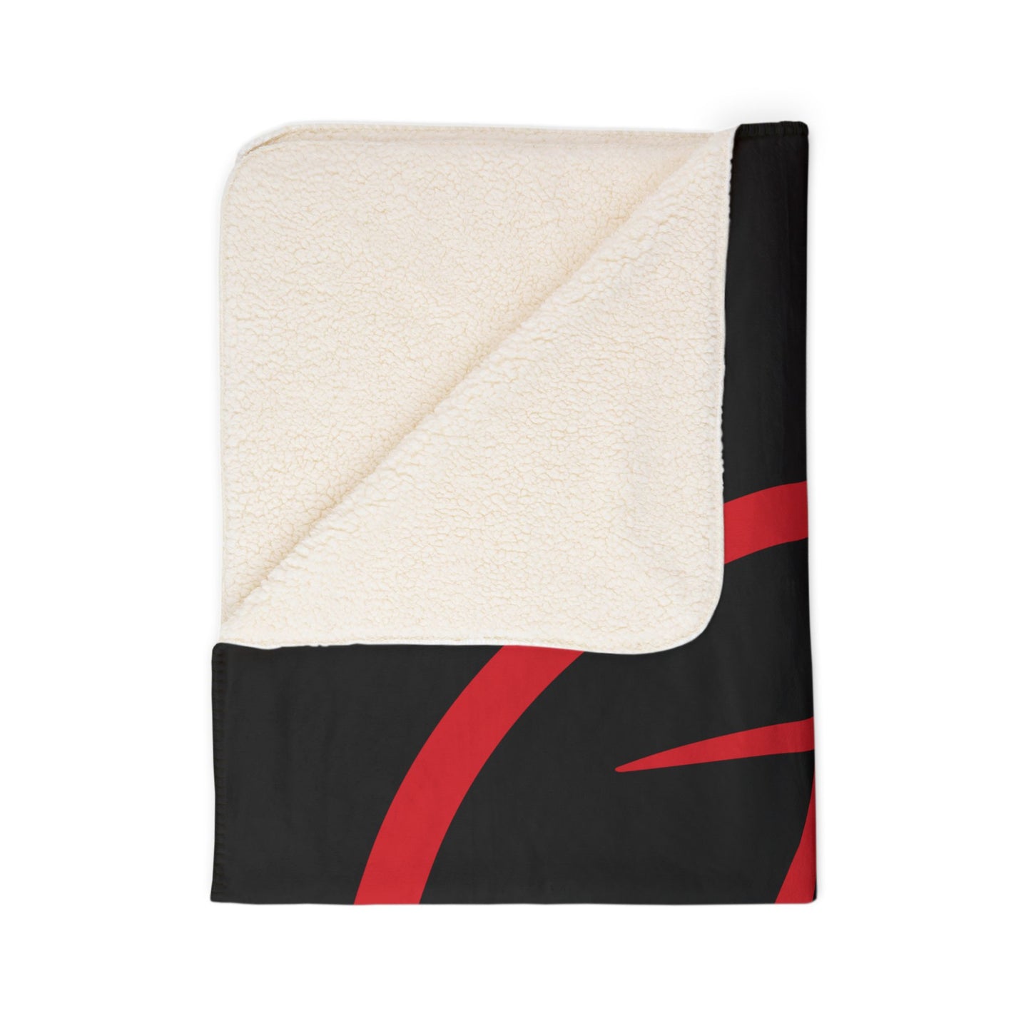 Rambler Red Logo Black Fleece Sherpa Blanket