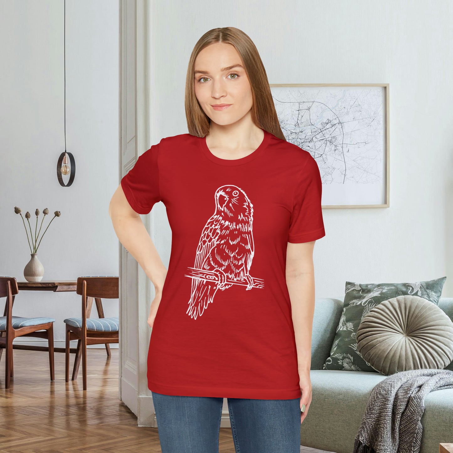 Lovebird Cutie Pie, camiseta de arte lineal