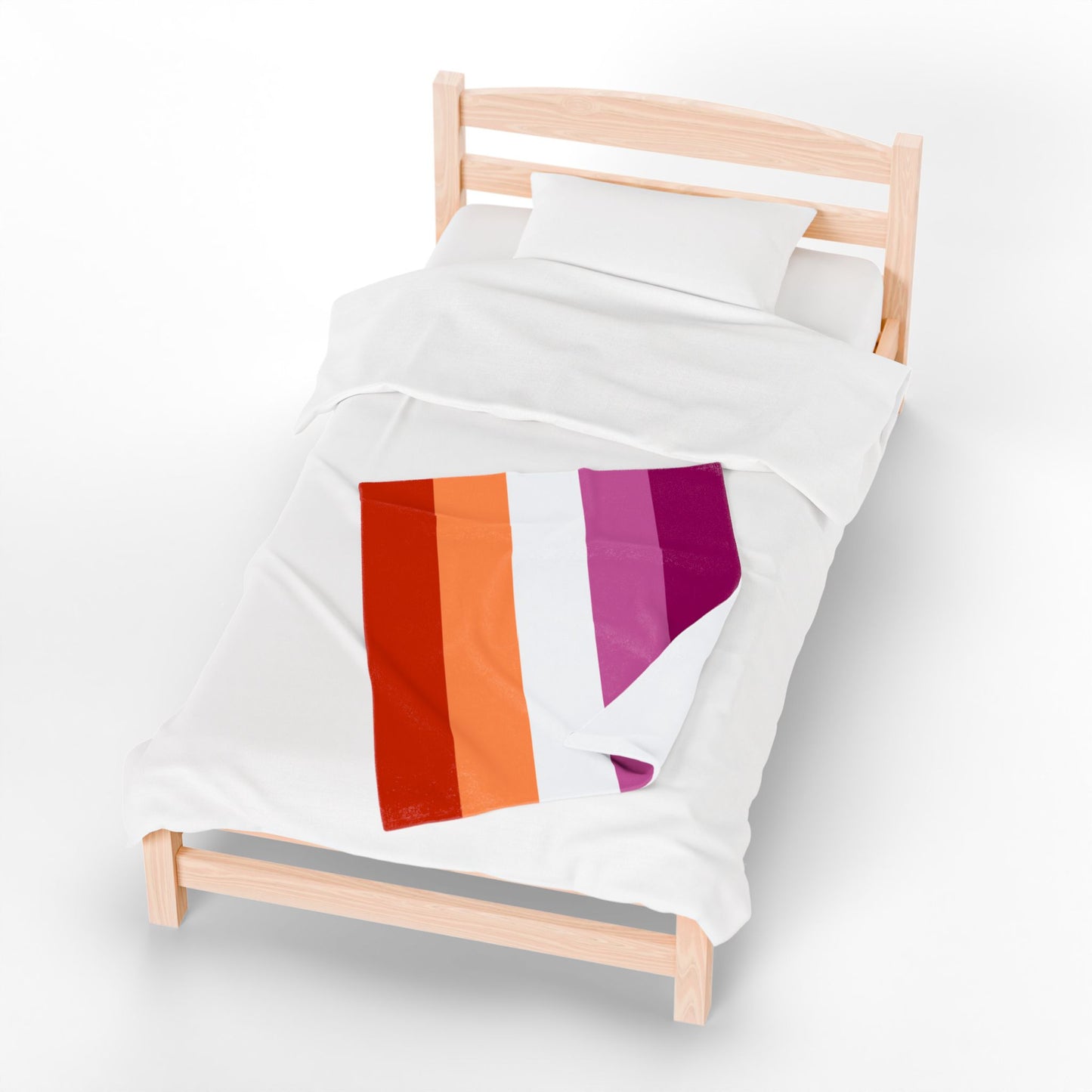 Velveteen Plush Lesbian Sunset Pride Flag Blanket