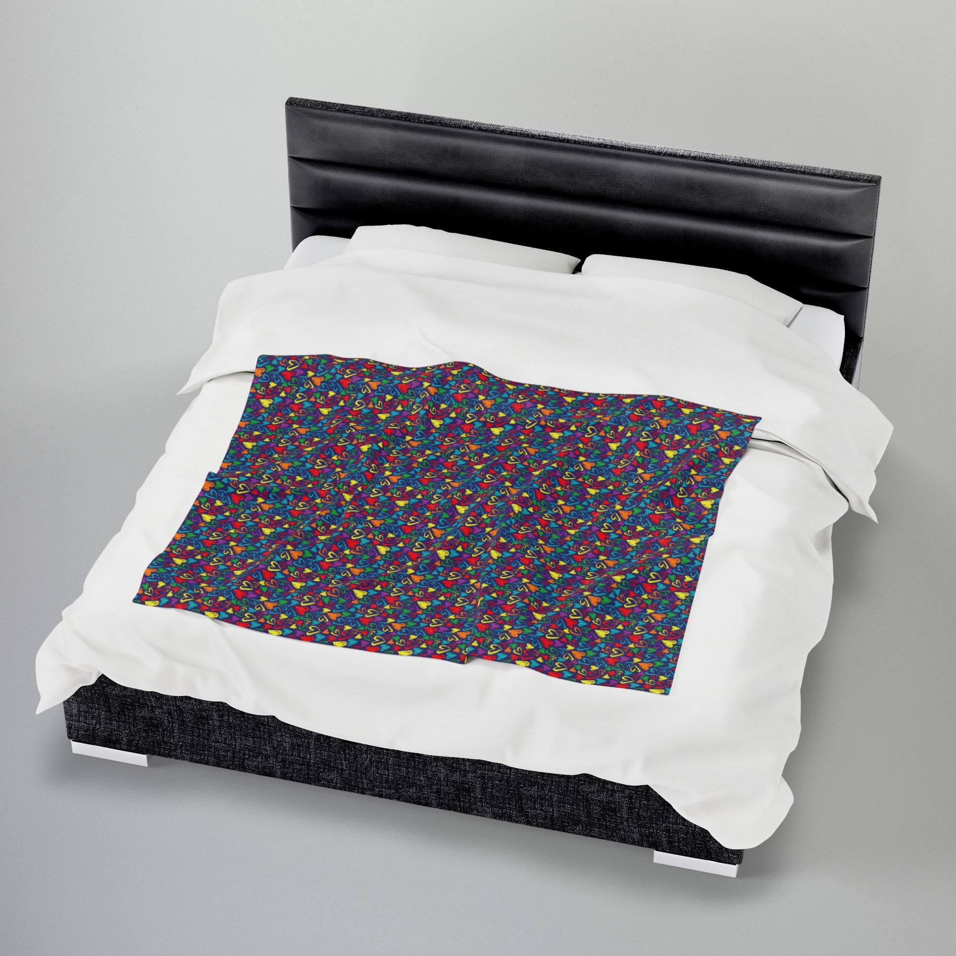 Rainbow Pride Hearts Velveteen Plush Blanket