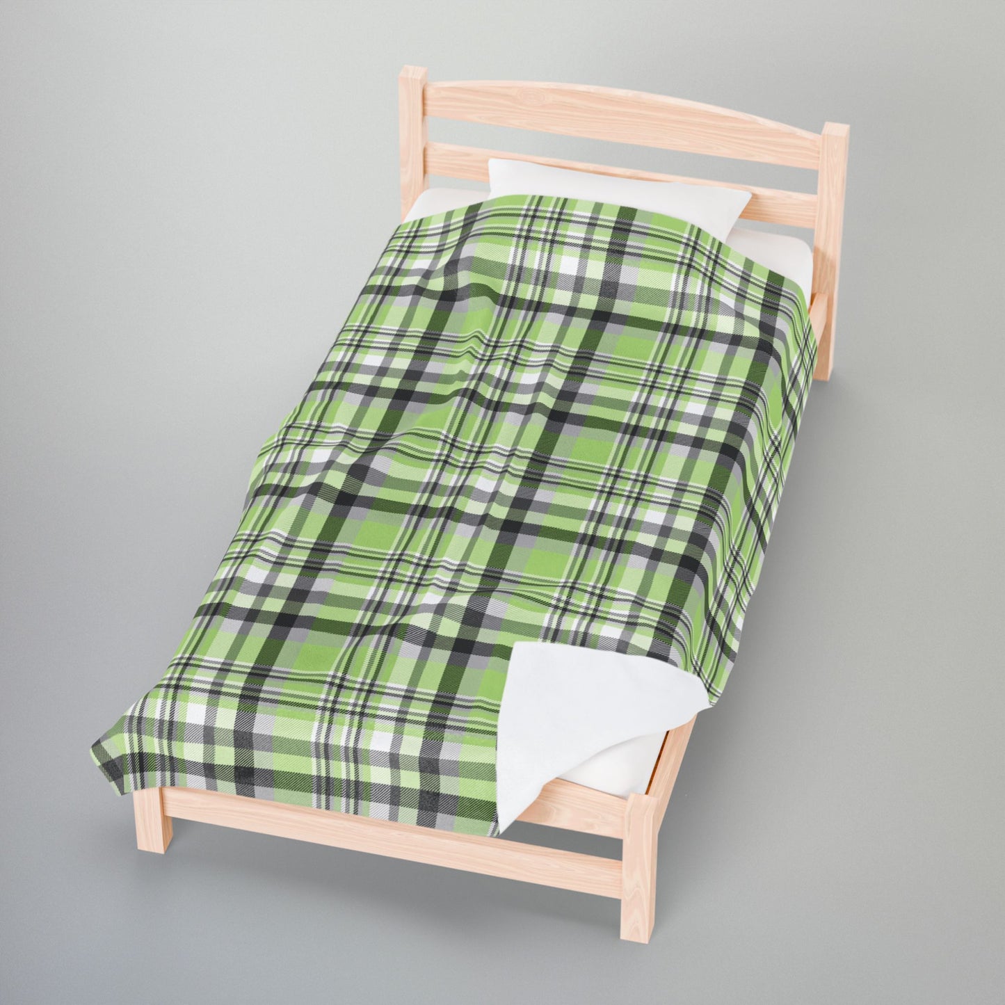 Agender Pride Plaid Velveteen Plush Blanket