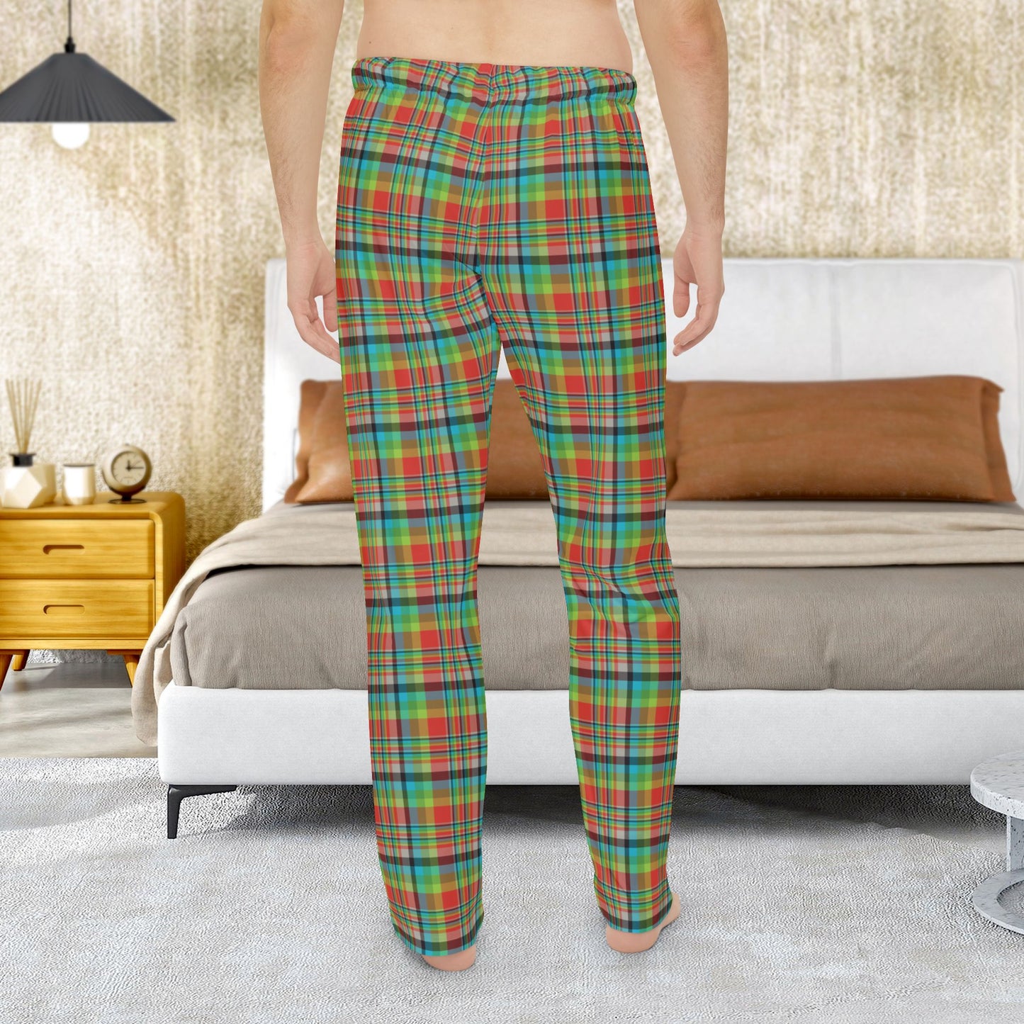 Men’s Red, Green & Blue Sandusky OH Plaid Pajama Pants