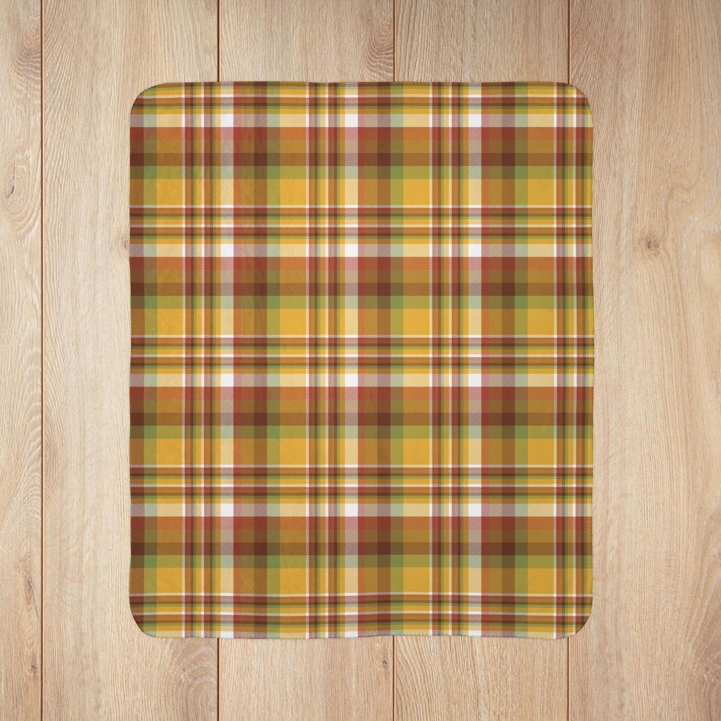 Thanksgiving Plaid Fleece Sherpa Blanket