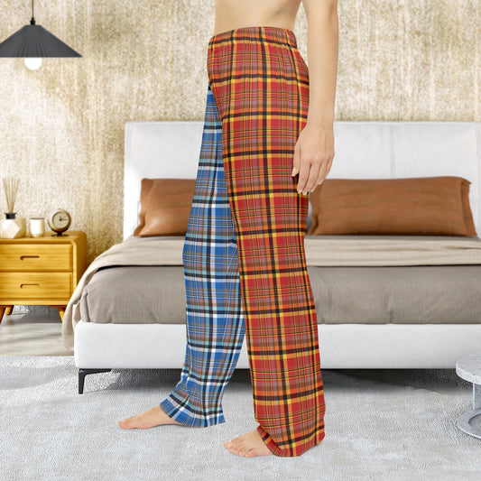 Women’s Half Red, Half Blue Plaid Sandusky OH Pajama Pants