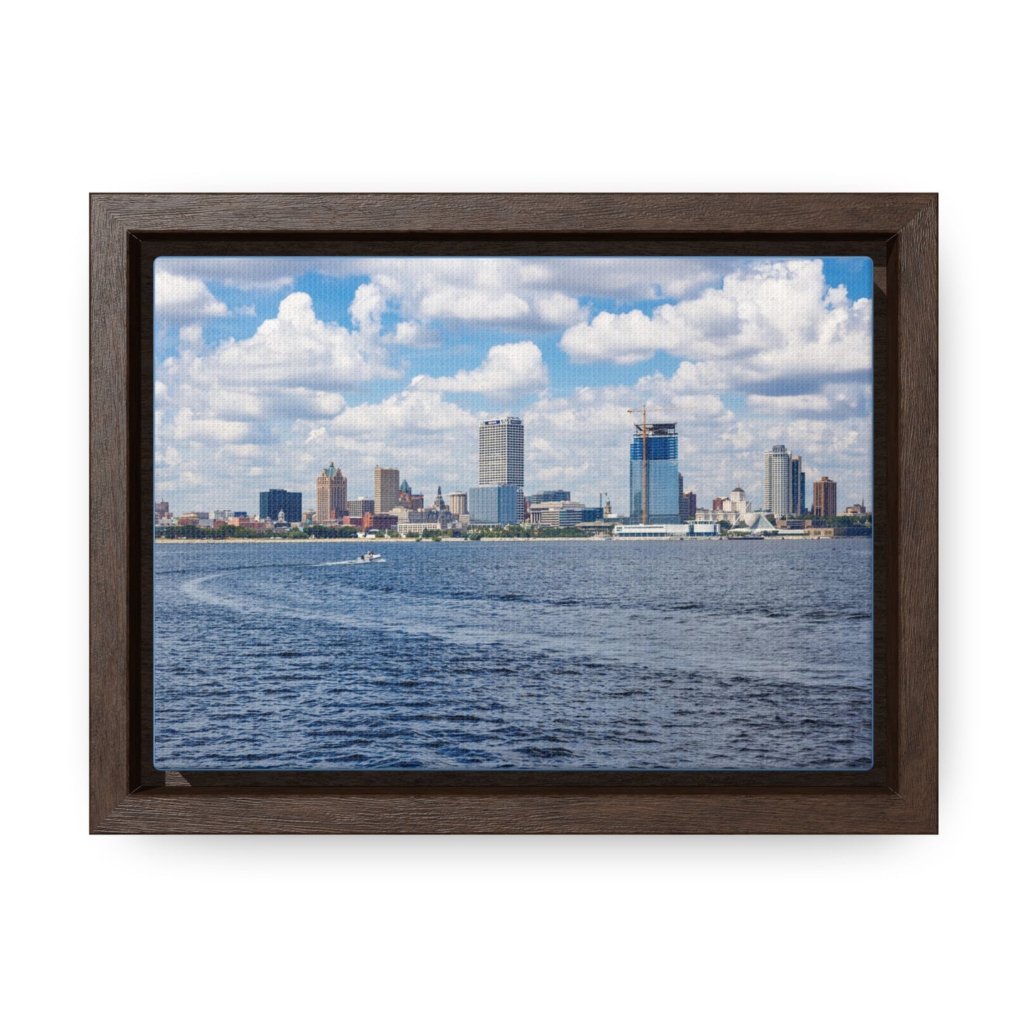 Milwaukee Wisconsin Skyline du lac Michigan, photographie encadrée sur toile