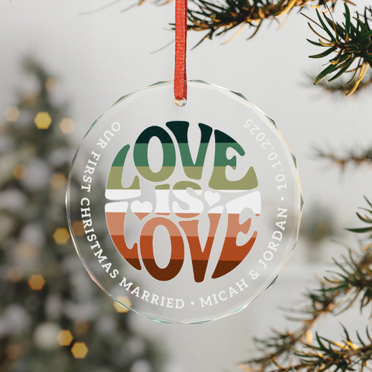 Custom Crystal Love is Love Nebulasexual Pride 3" Circle Ornament