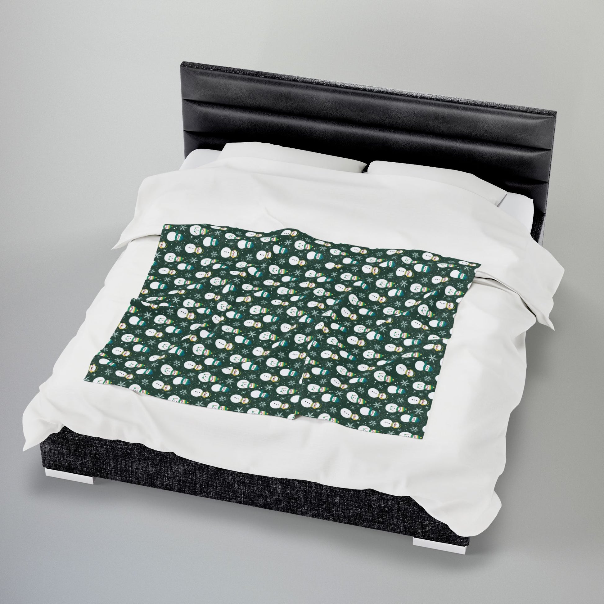 Non-Binary Boy Pride Snowmen Velveteen Plush Blanket