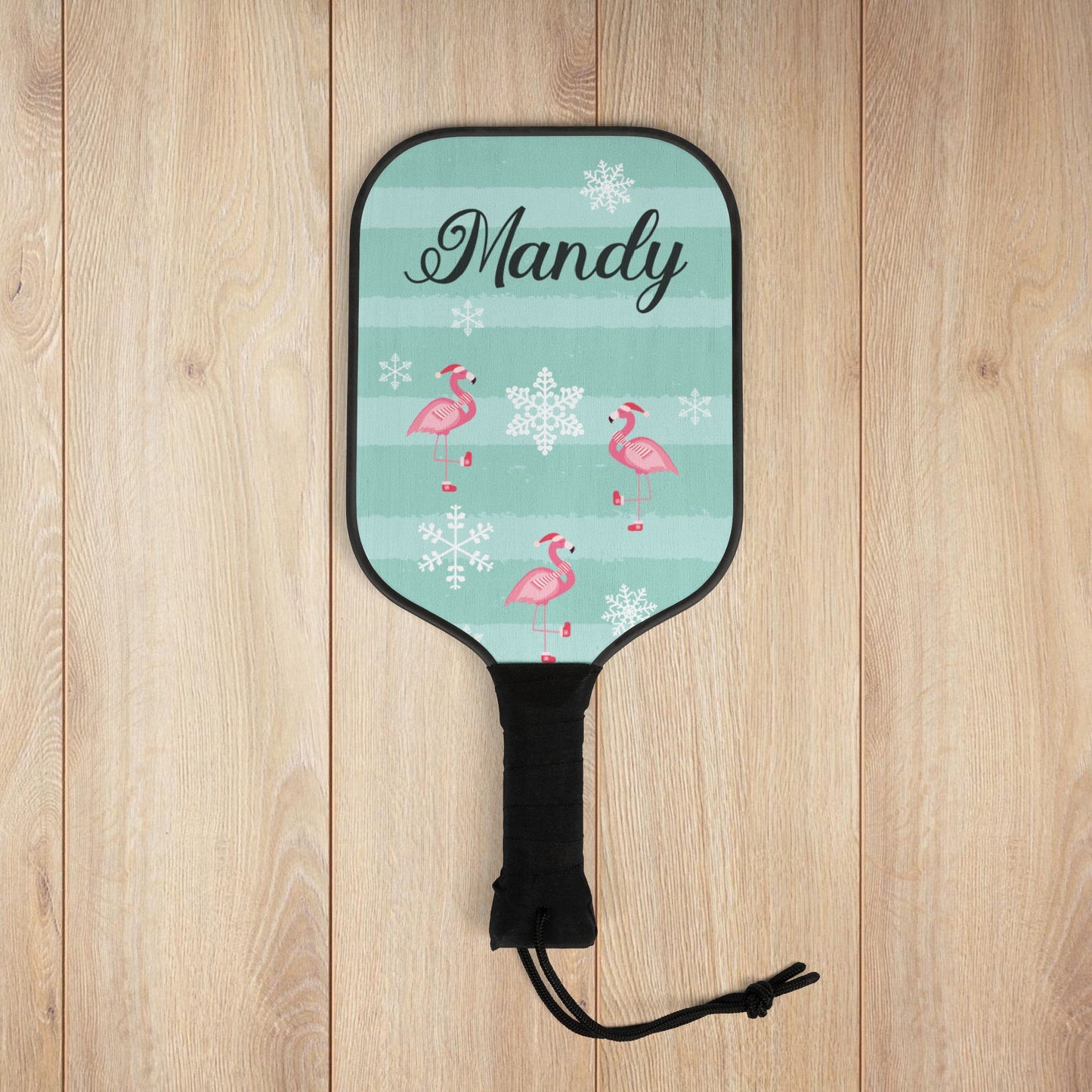 Christmas Flamingo Pickleball Paddles