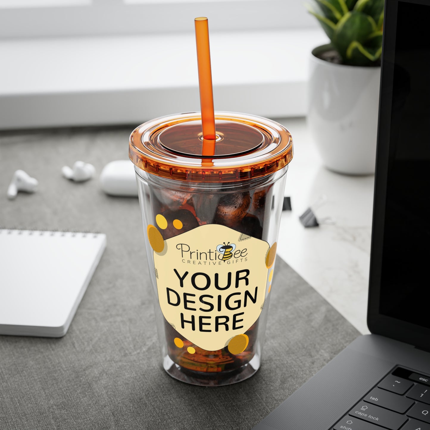 Custom 16oz Tumbler with Straw