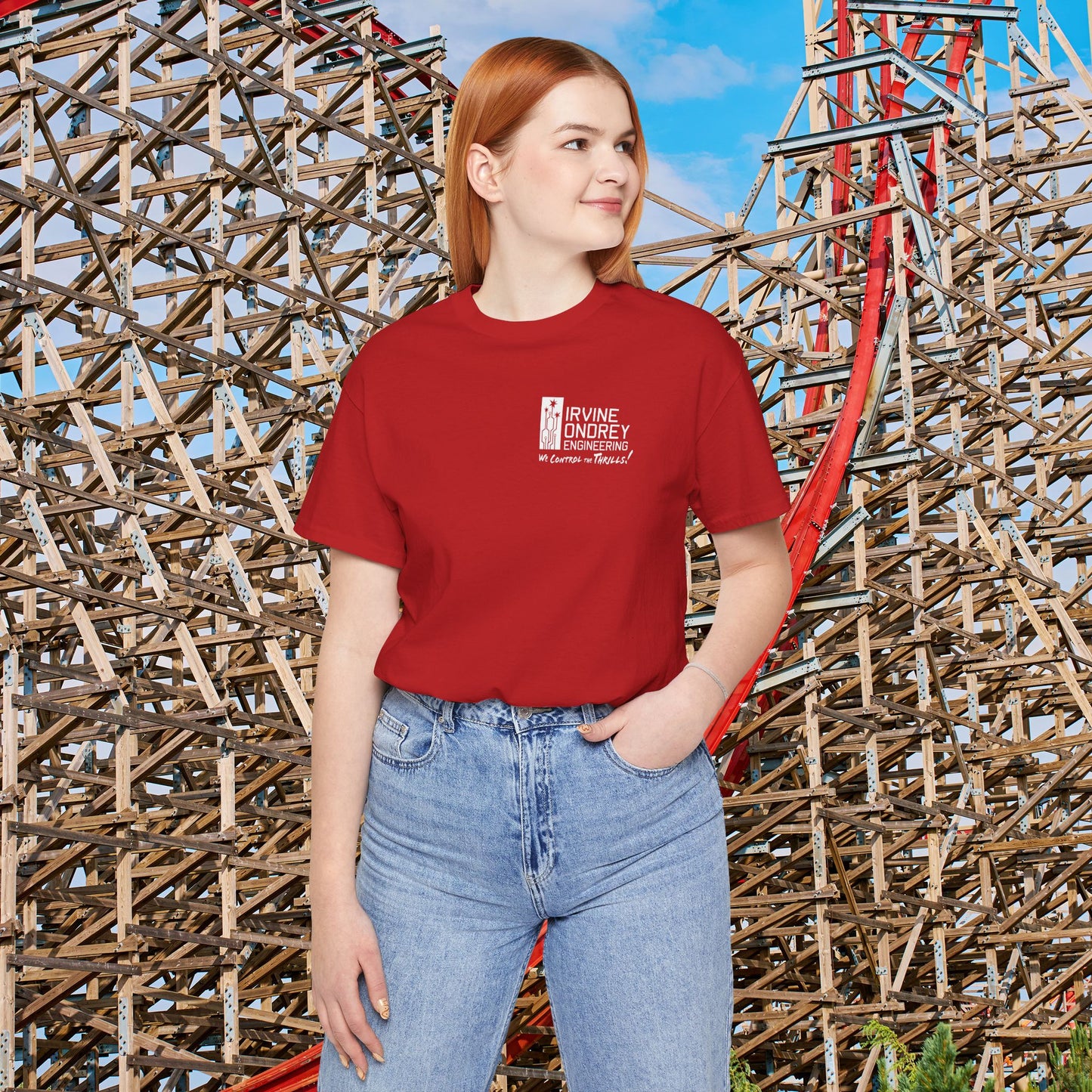 I Just Wanna Watch Hockey & Ride Roller Coasters Tee (BACK graphic) • Irvine Ondrey Engineering