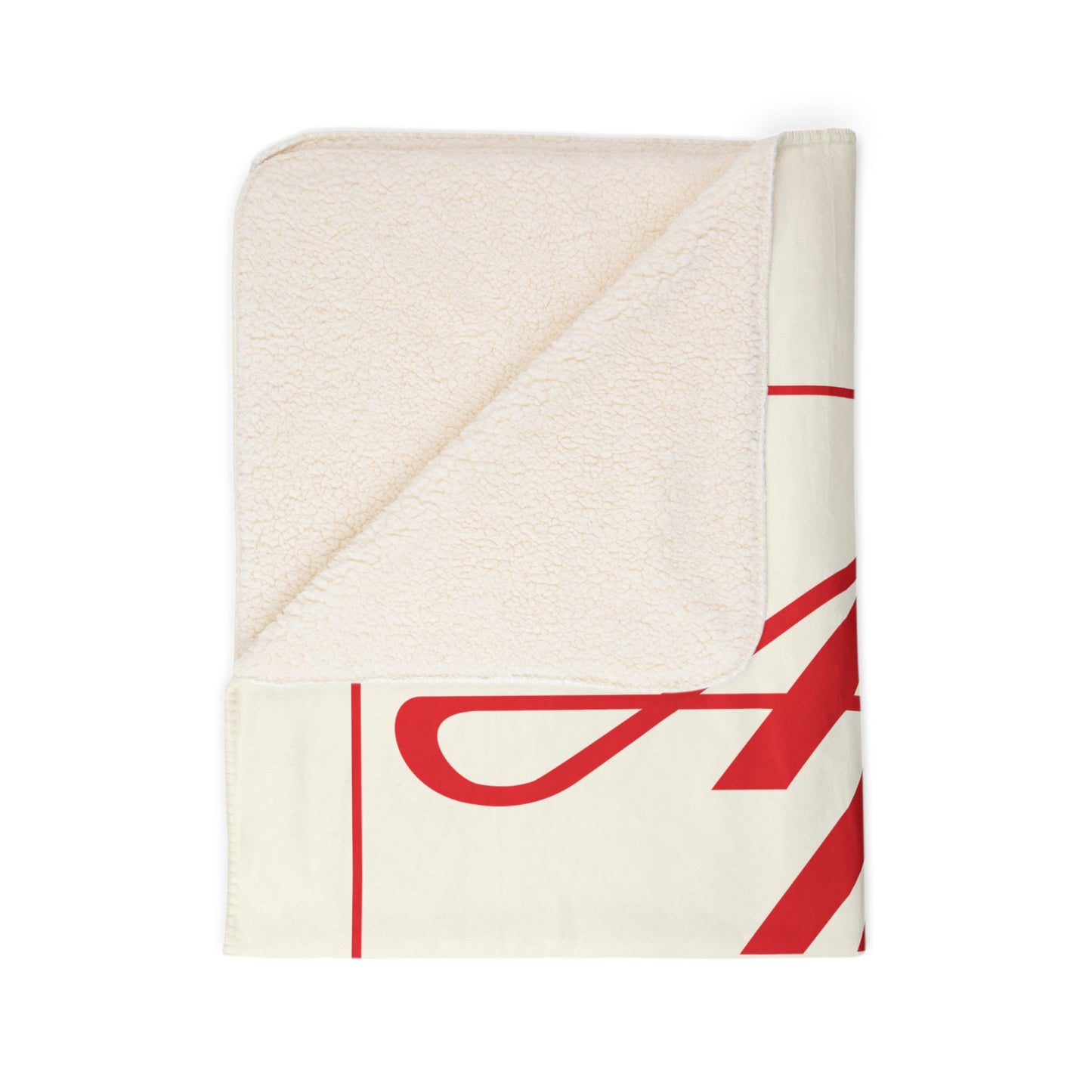 AMC Square Logo Ivory Fleece Sherpa Blanket