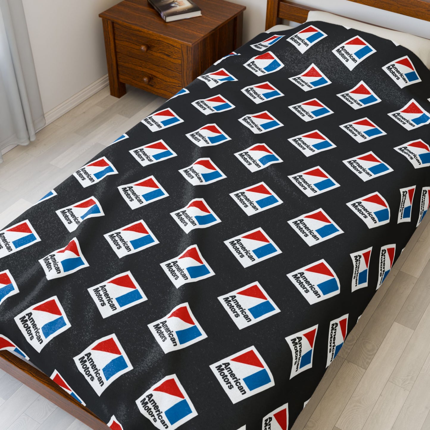 Velveteen Plush AMC Logo Black Blanket