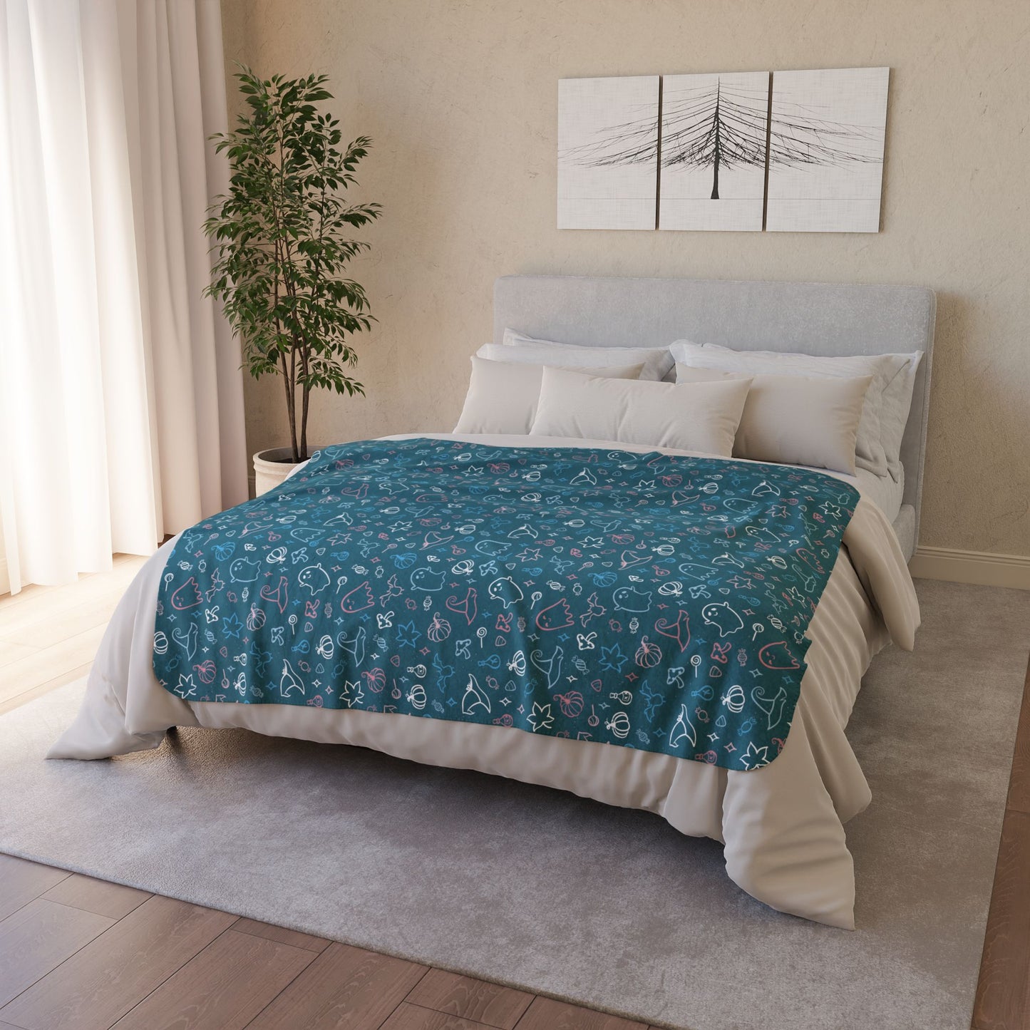 Transgender Pride Halloween Fleece Sherpa Blanket