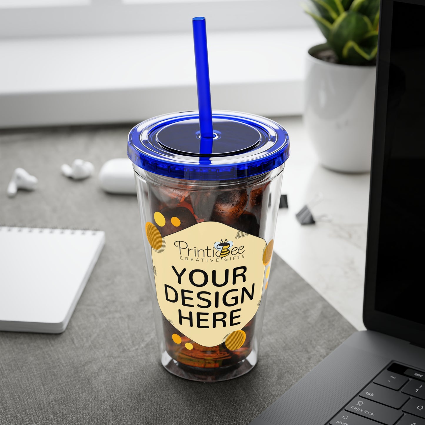 Custom 16oz Tumbler with Straw