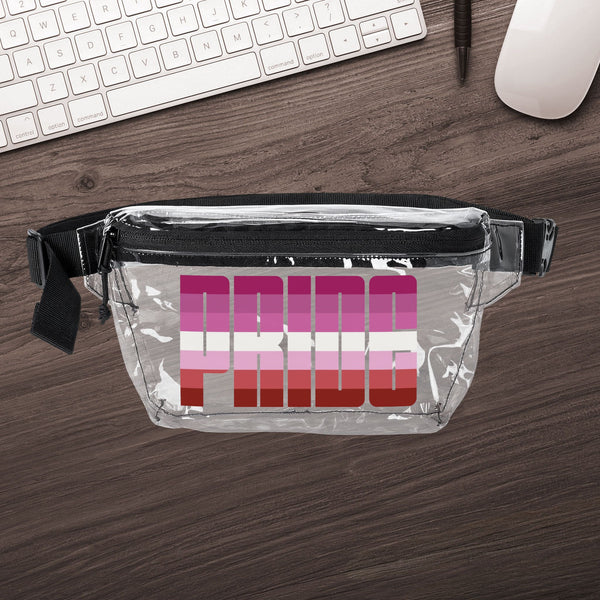One size Clear Black Lesbian Pink Pride Clear Fanny Pack