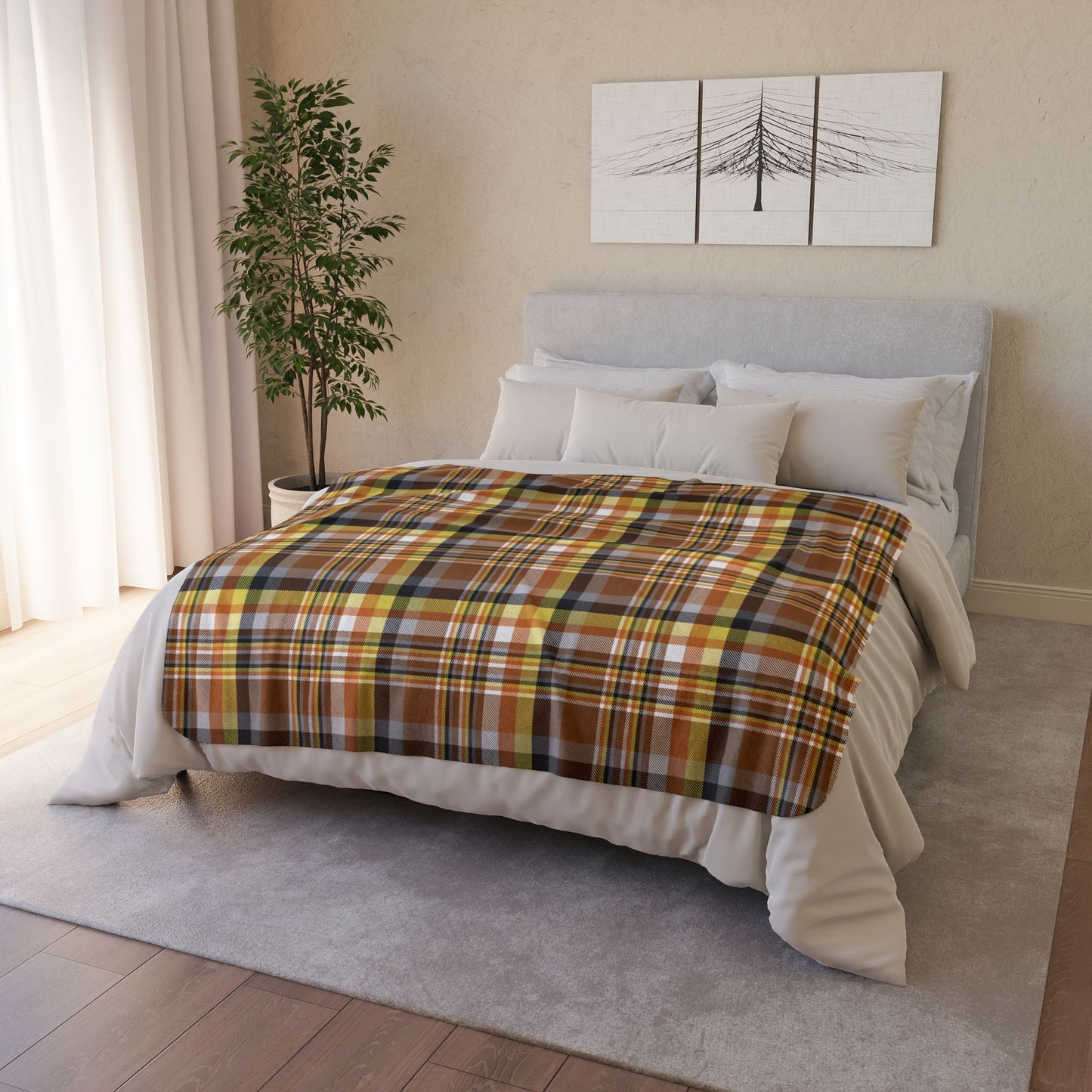 Bear Pride Plaid Fleece Sherpa Blanket