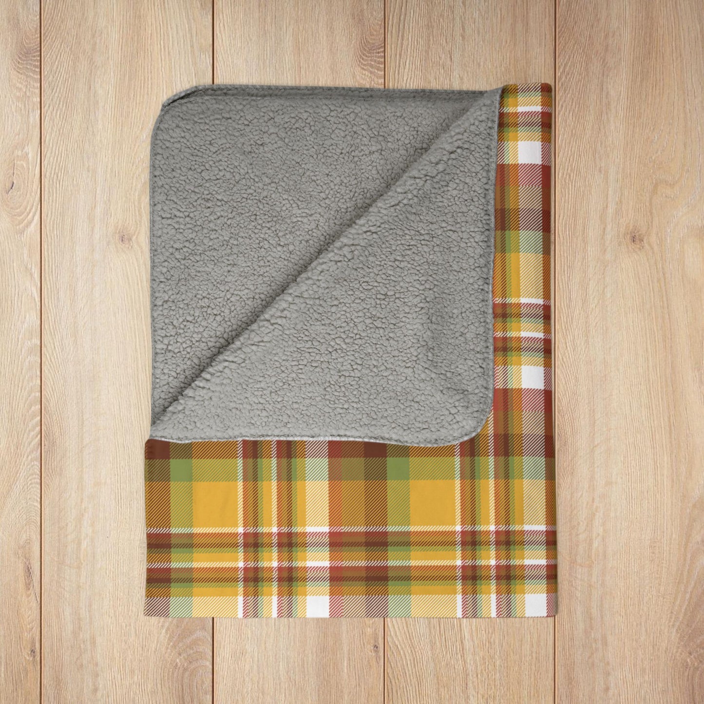 Thanksgiving Plaid Fleece Sherpa Blanket