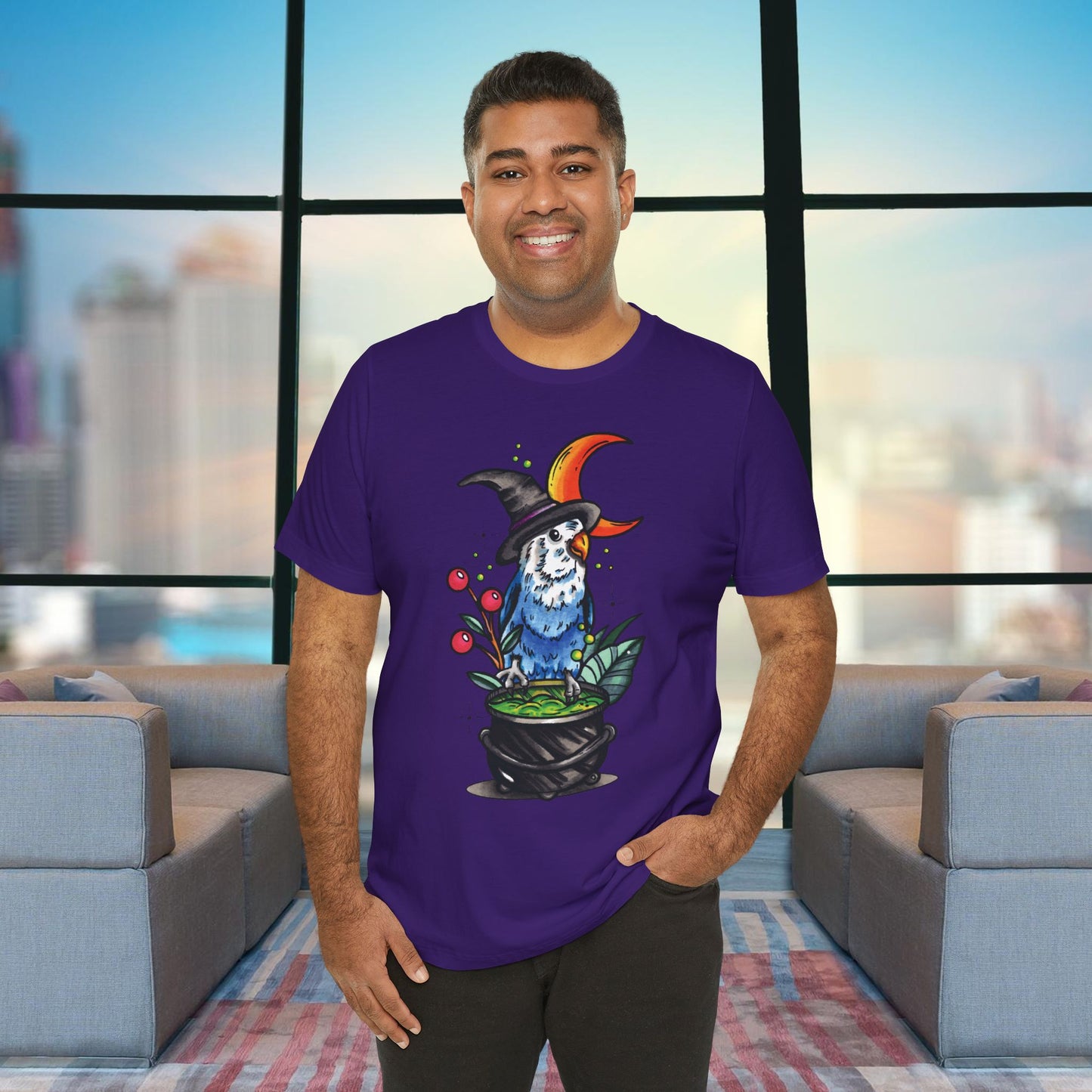 Lovebird Witch, Hand-Drawn & Hand-Colored Tee