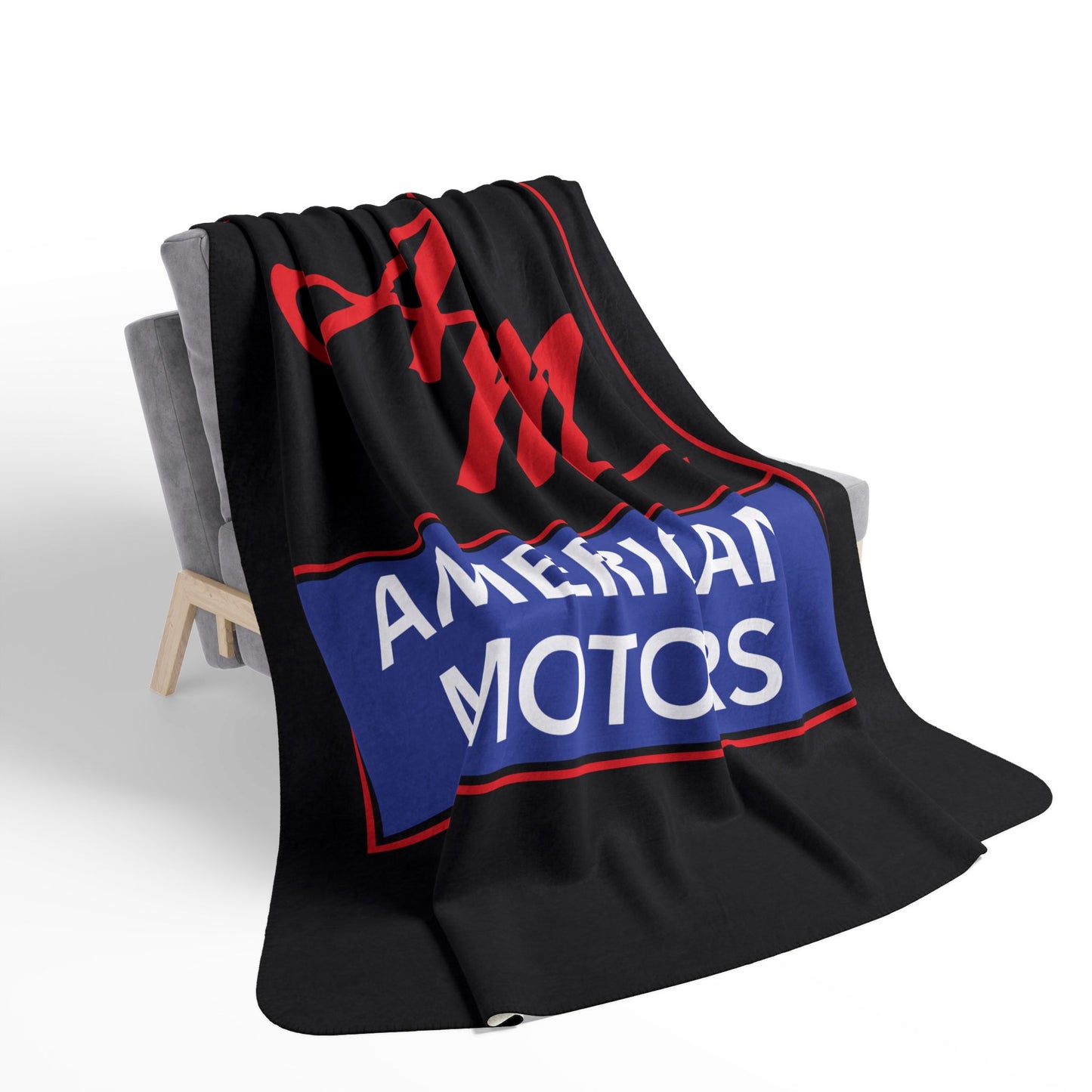 AMC Square Logo Black Fleece Sherpa Blanket