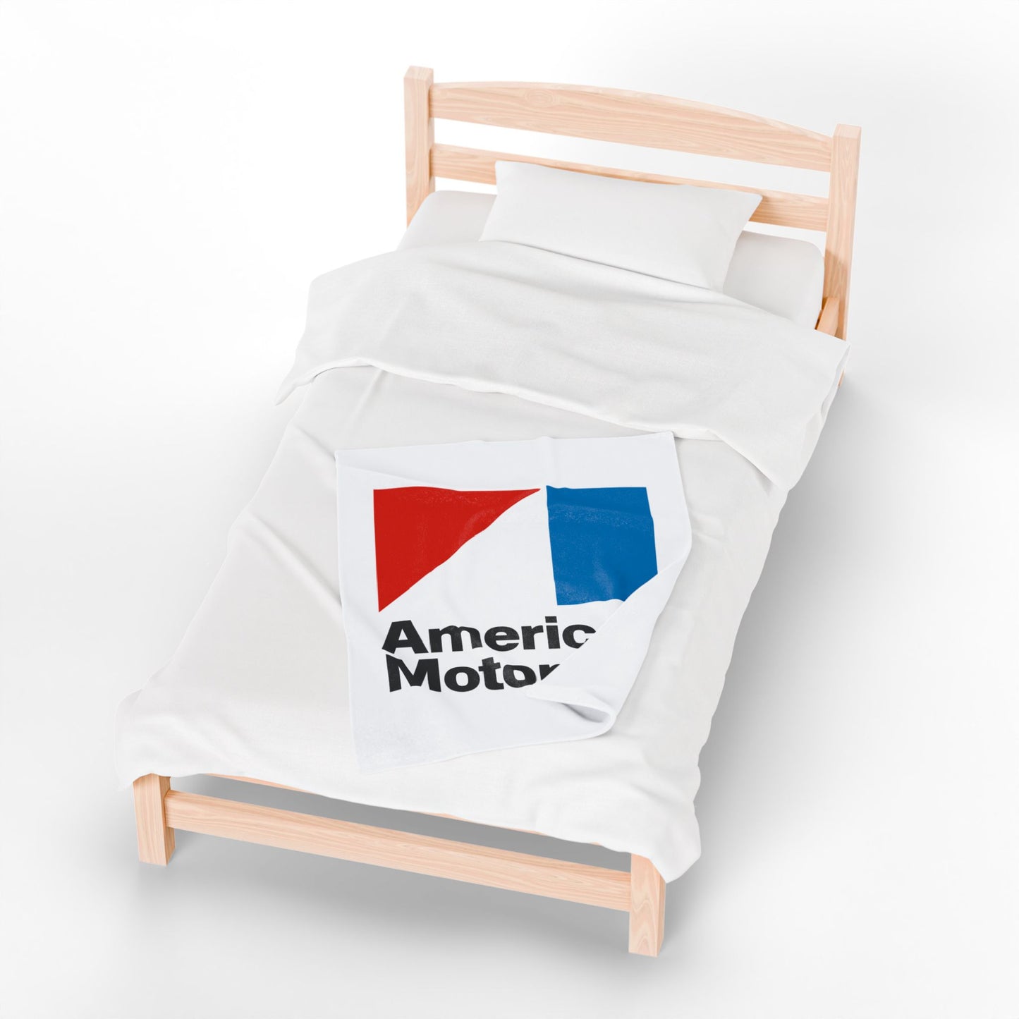 Velveteen Plush AMC Logo White Blanket