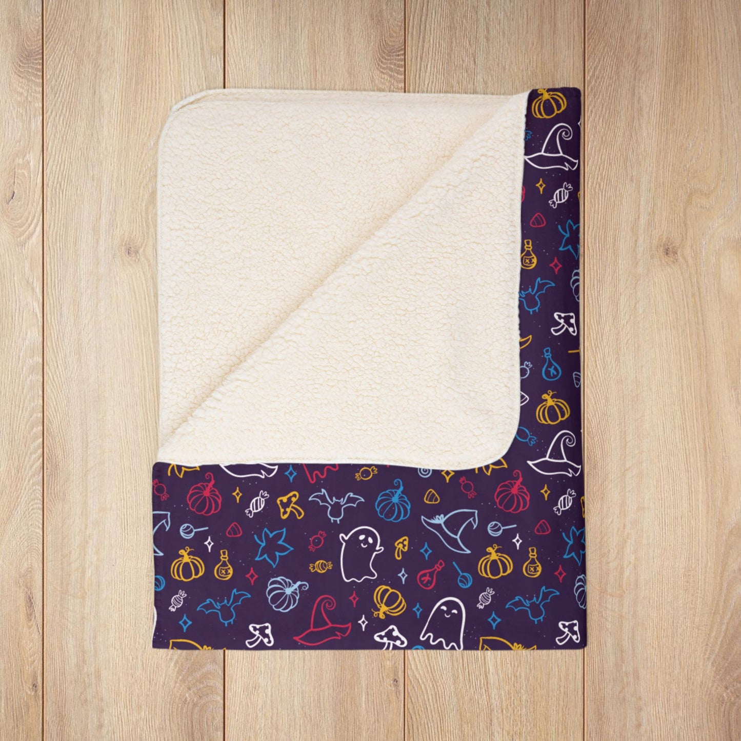 Polyamory Pride Halloween Fleece Sherpa Blanket