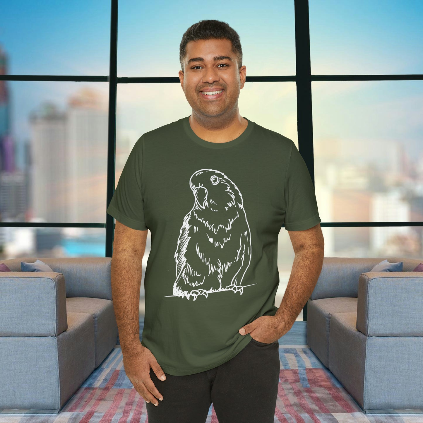 Floofball Lovebird, Line Art Tee
