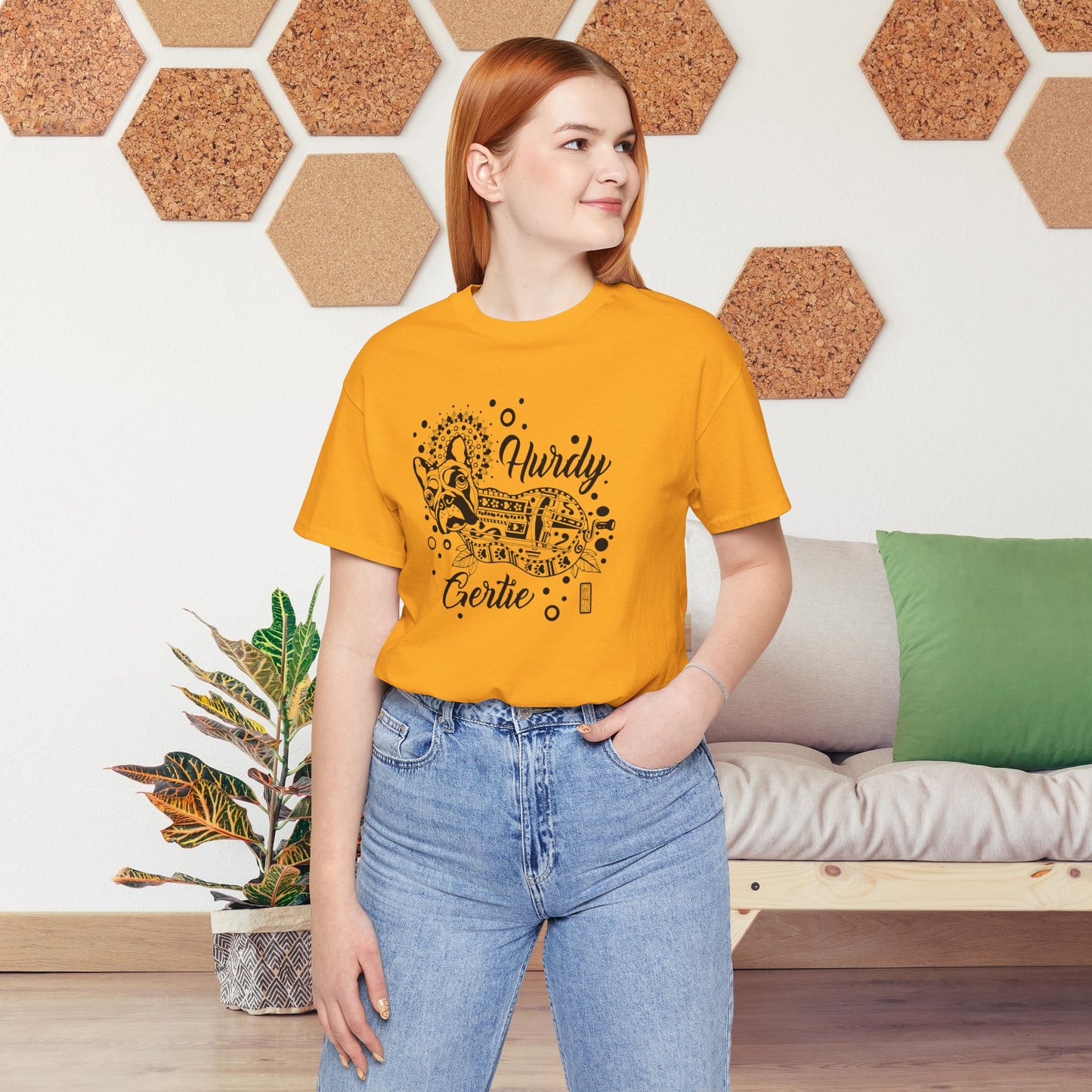 Hurdy Gertie Tee, Frenchton Dog Line Art Shirt