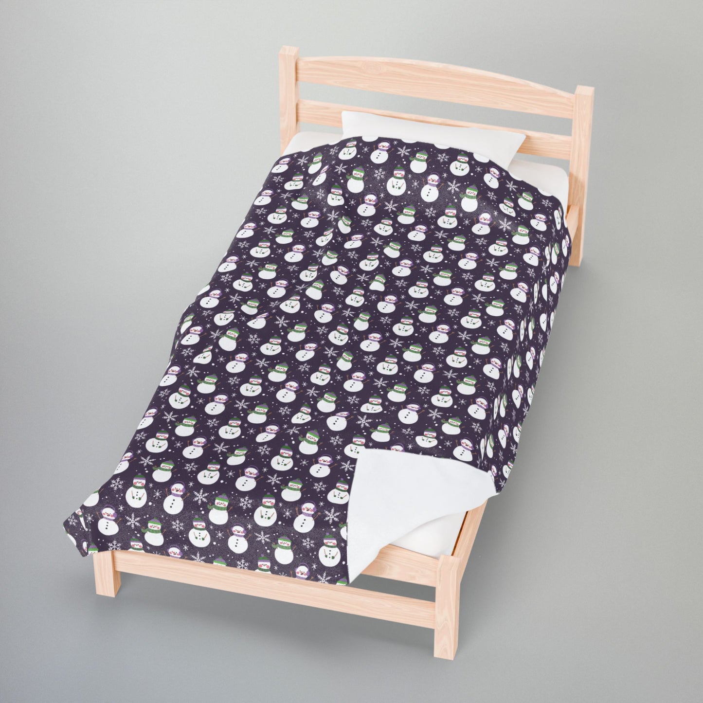 Genderqueer Pride Snowmen Velveteen Plush Blanket