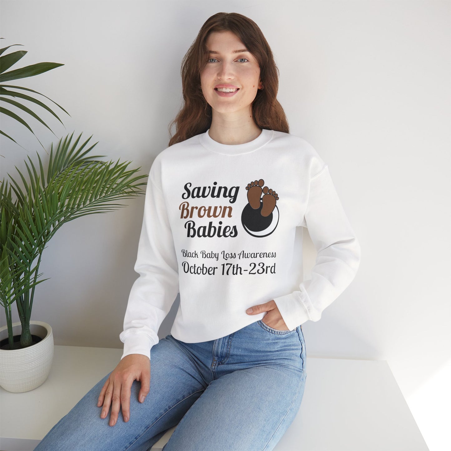 Quietly United in Loss Together Non-Profit / Saving Brown Babies Charity Crew Neck Sweatshirt, Grossesse et sensibilisation à la perte du nourrisson