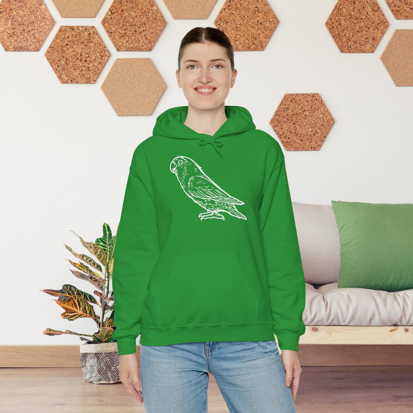 Holly Girl, Lovebird Line Art Hoodie