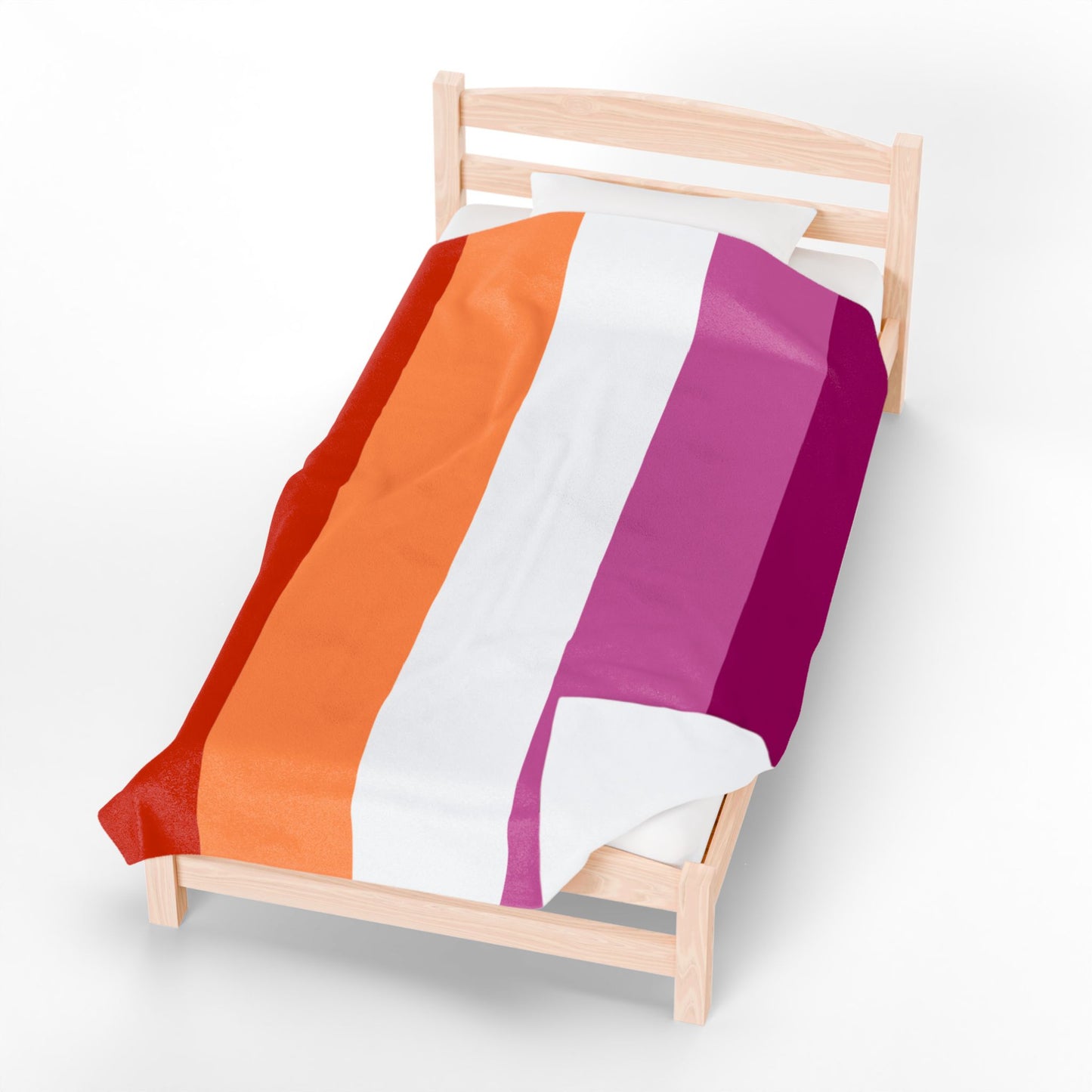 Velveteen Plush Lesbian Sunset Pride Flag Blanket