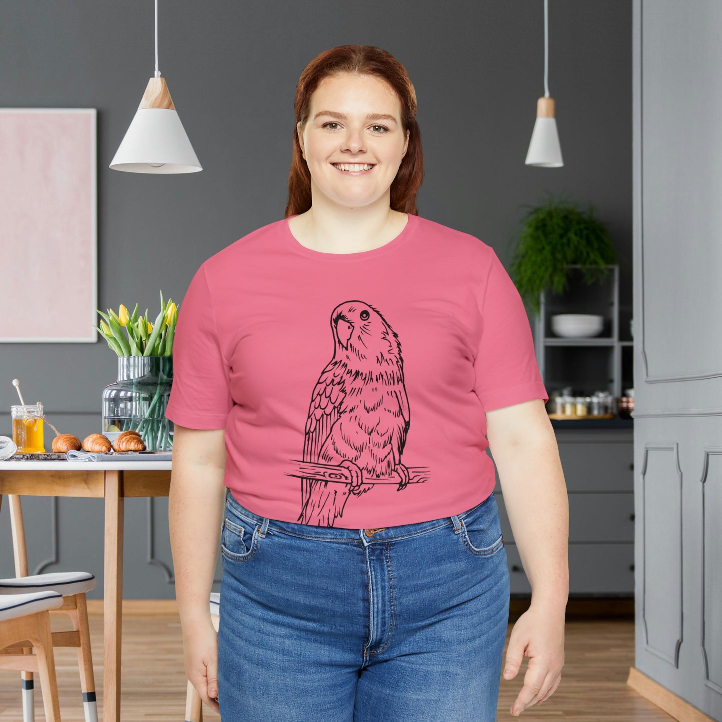 Lovebird Cutie Pie, camiseta de arte lineal
