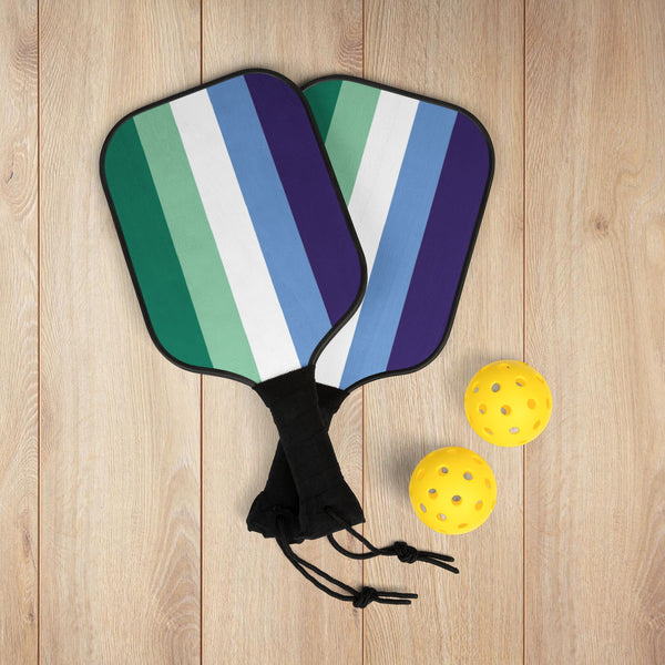 7.5'' × 15.5'' Gay Men Pride 5-Stripe Flag Pickleball Kit