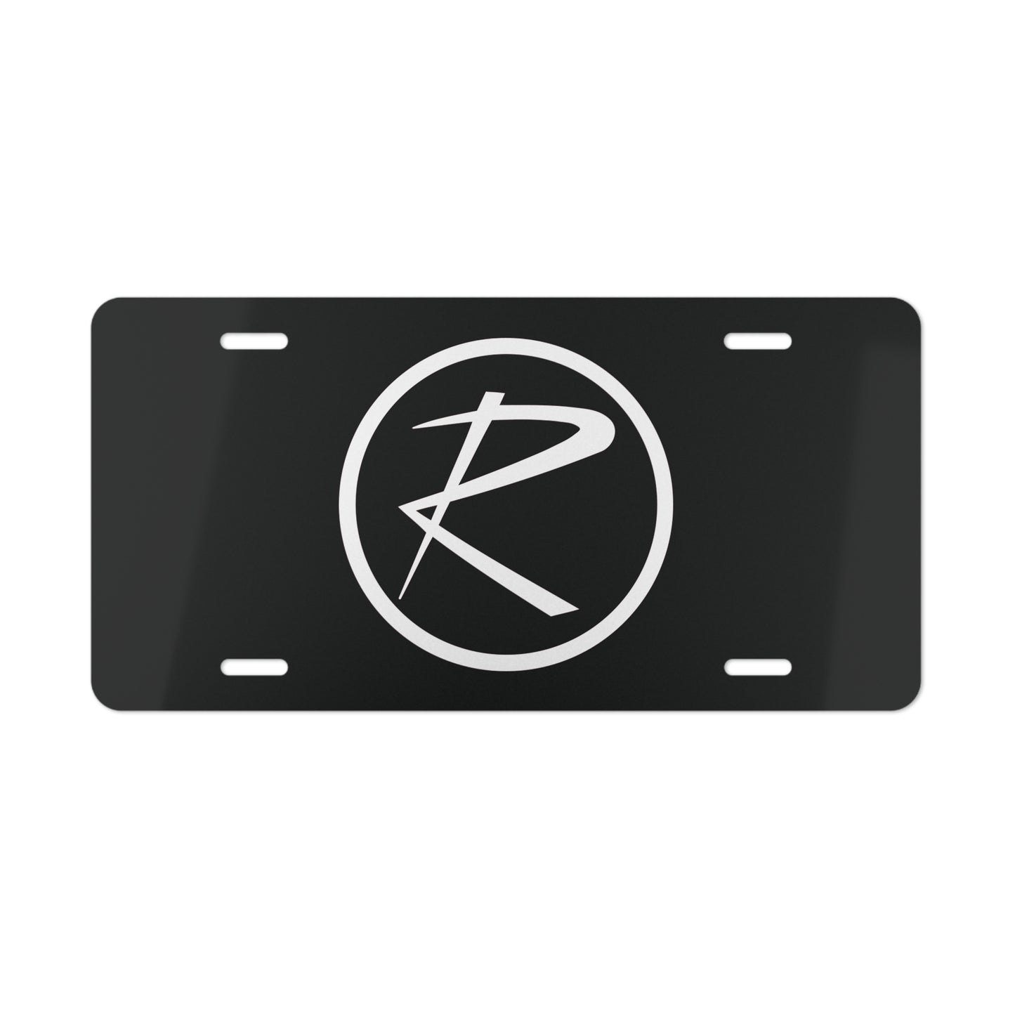Rambler White Logo Black Vanity Plates