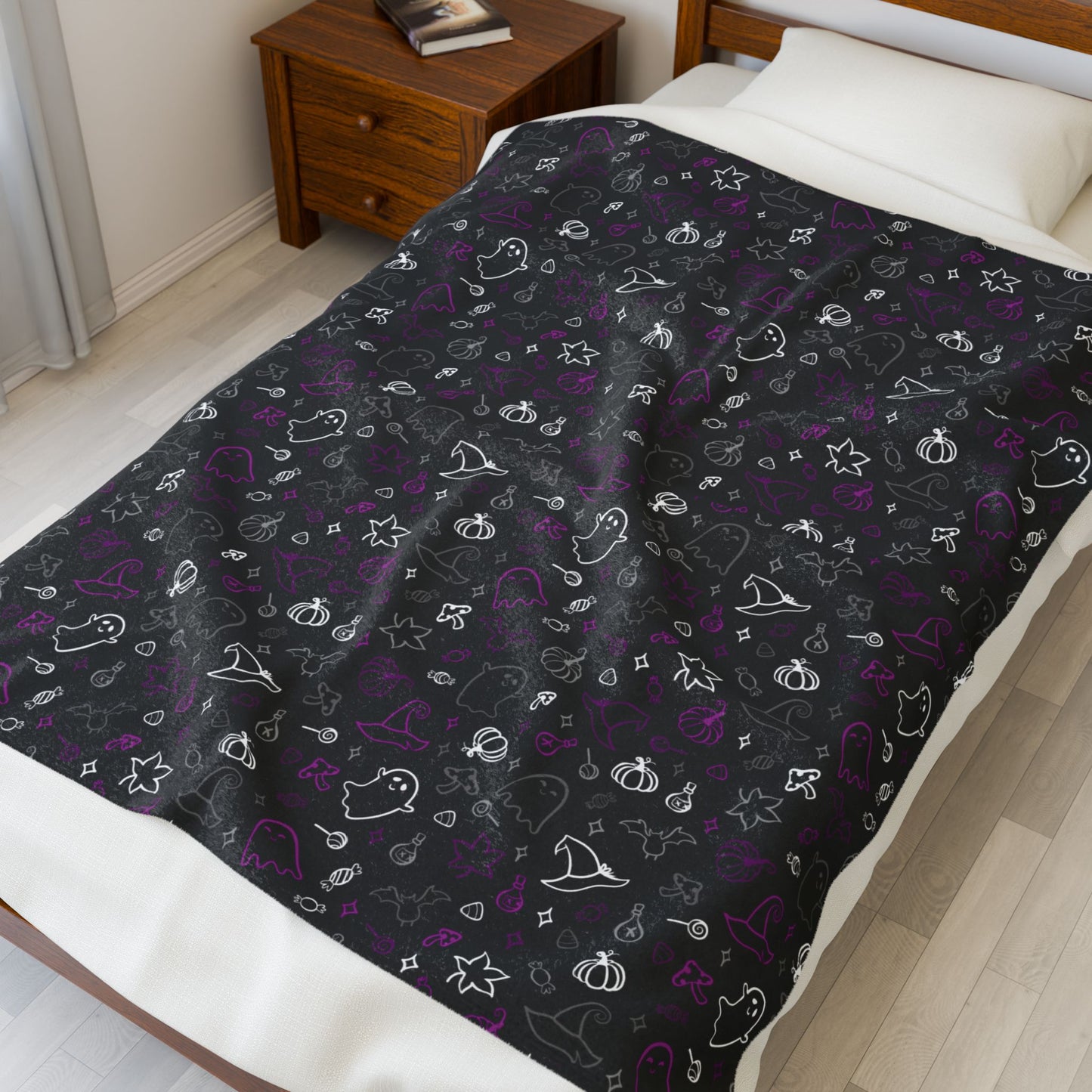 Asexual Pride Halloween Velveteen Plush Blanket