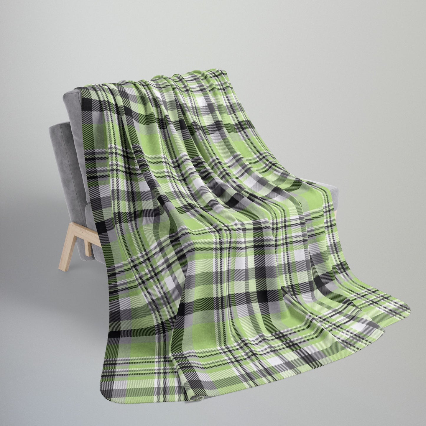 Agender Pride Plaid Fleece Sherpa Blanket