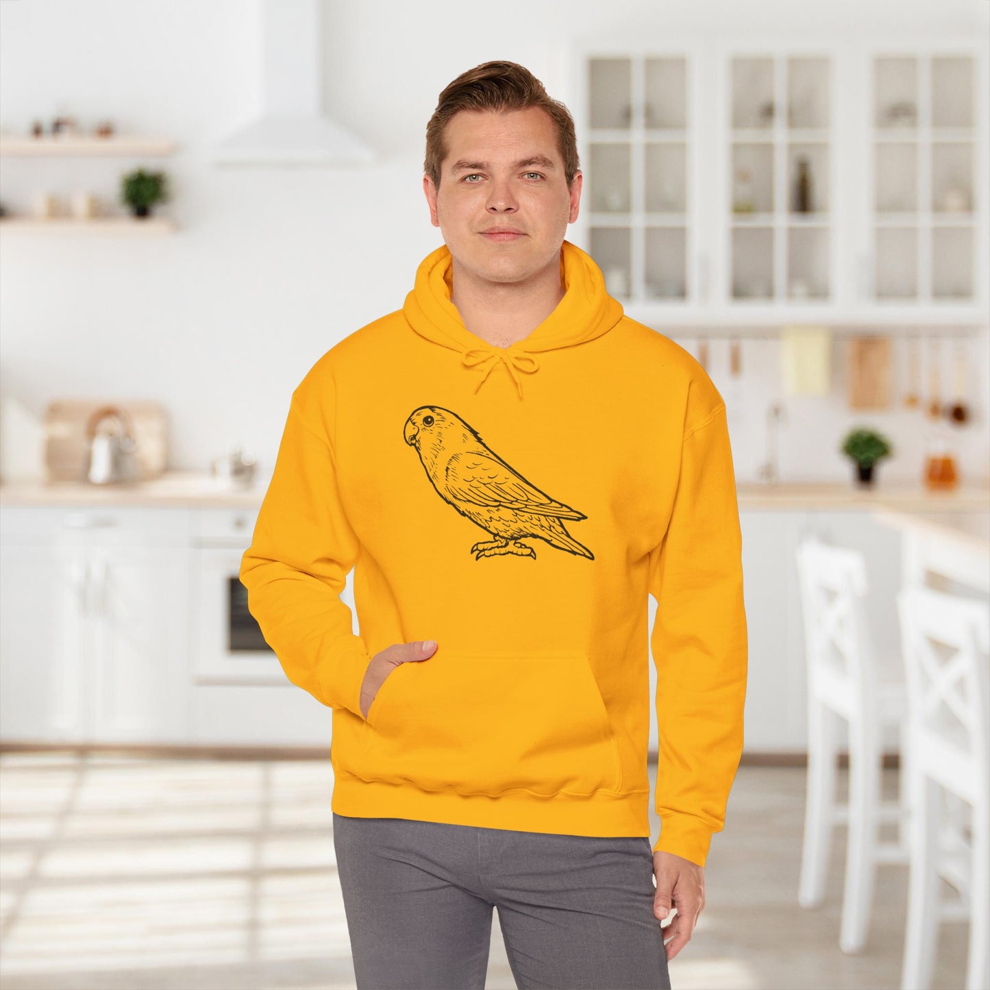 Holly Girl, Lovebird Line Art Hoodie