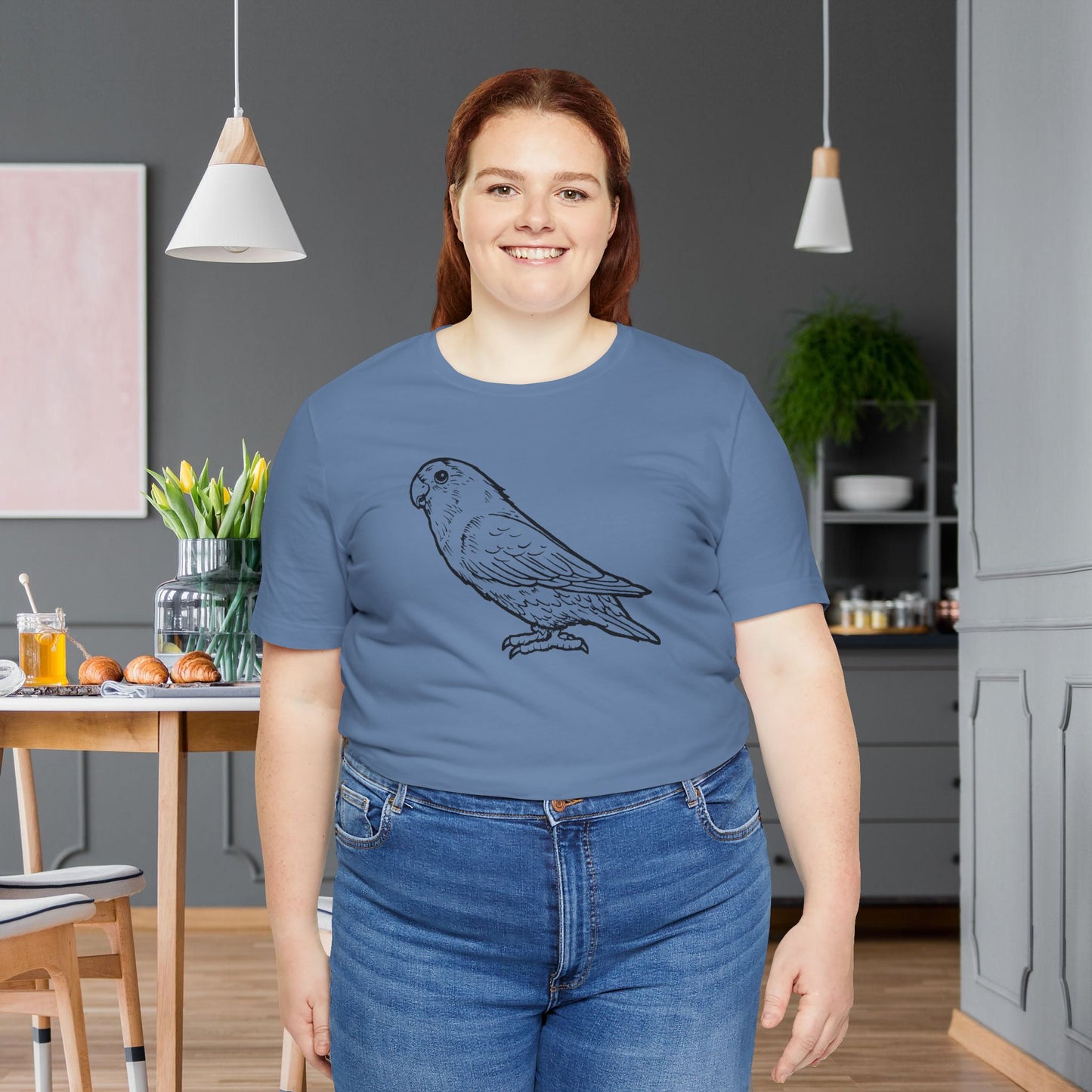 Holly Girl Lovebird, Line Art Tee