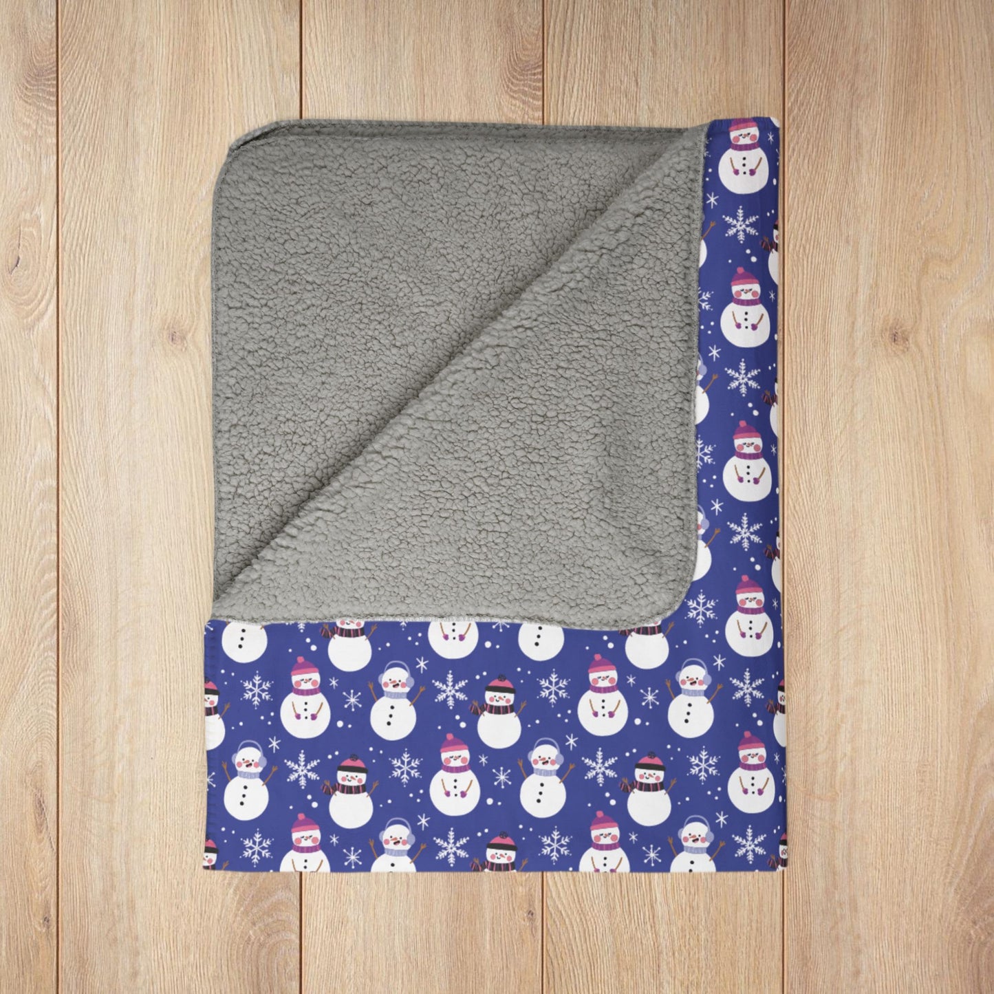 Genderfluid Pride Snowman Fleece Sherpa Blanket