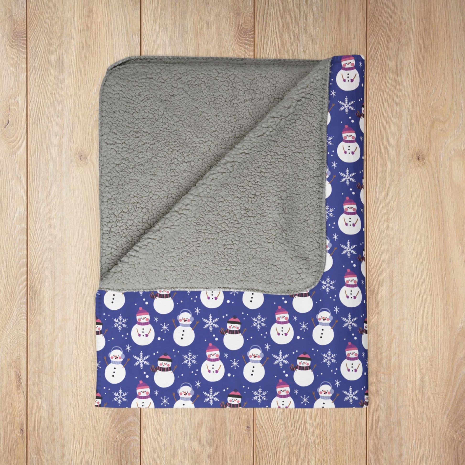 Genderfluid Pride Snowman Fleece Sherpa Blanket