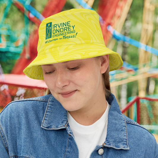 White stitching Yellow Swirl Bucket Hat • Irvine Ondrey Engineering