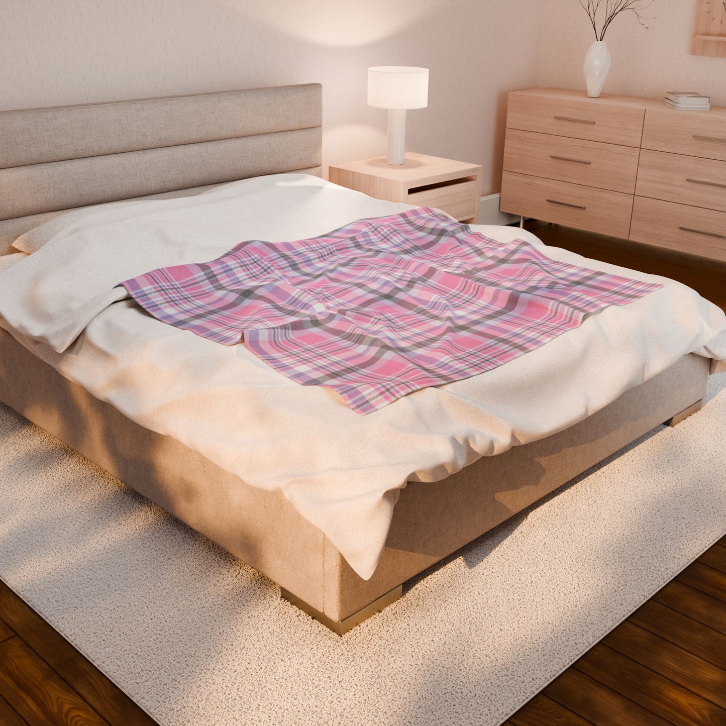 Cupiosexual Pride Plaid Velveteen Plush Blanket