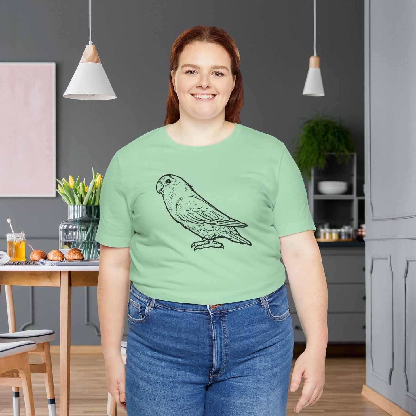Holly Girl Lovebird, Line Art Tee