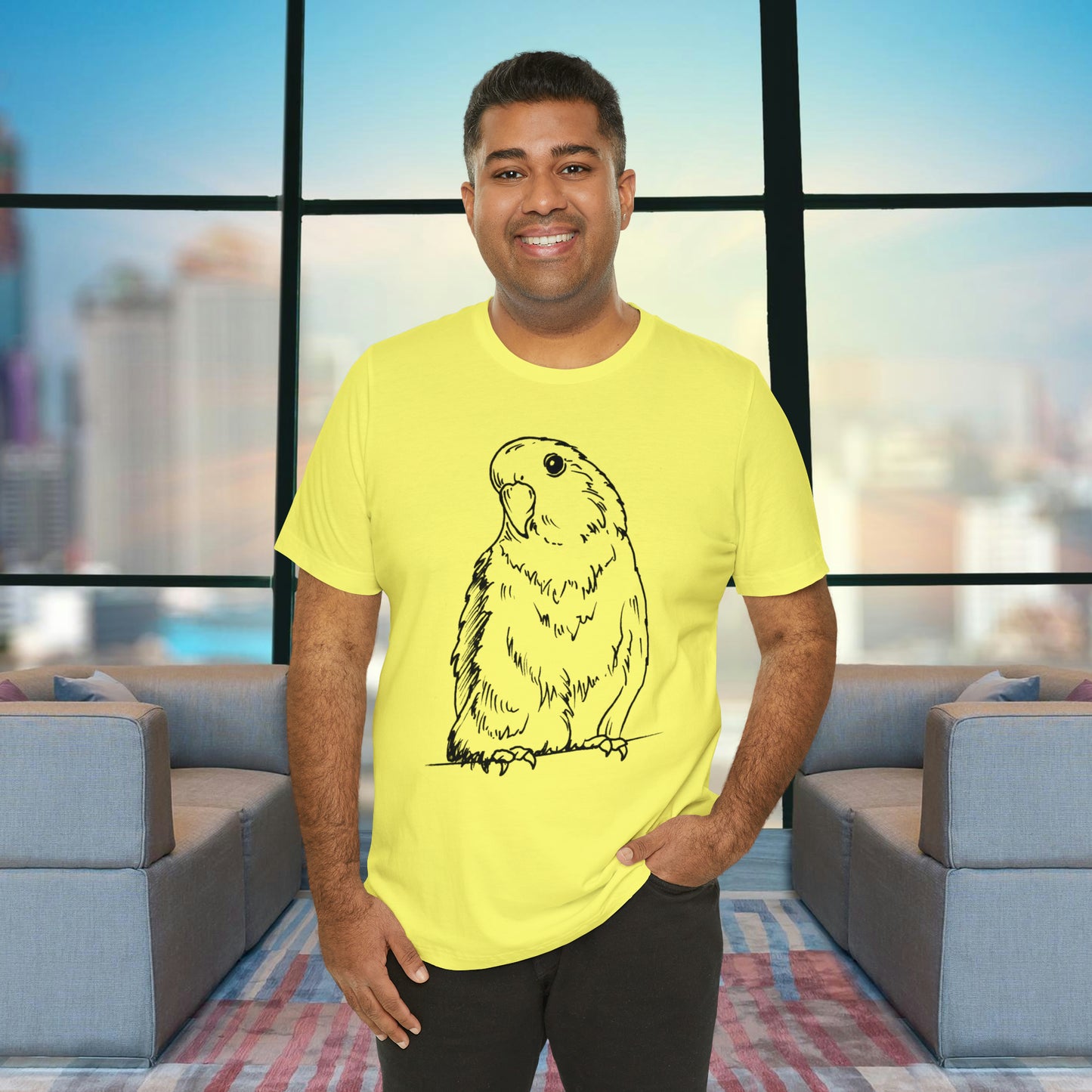 Floofball Lovebird, Line Art Tee