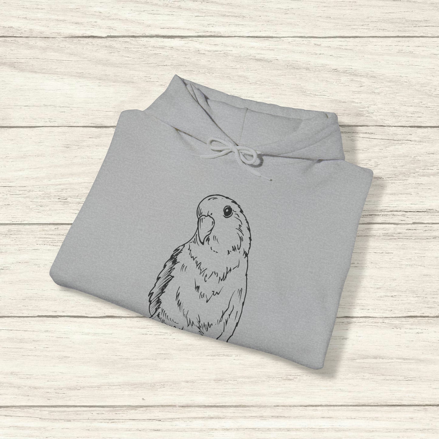 Floofball Lovebird, Line Art Hoodie