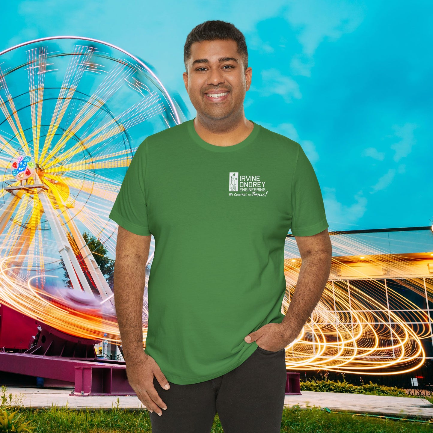 I Just Wanna Go Golfing & Ride Roller Coasters Tee (BACK graphic) • Irvine Ondrey Engineering
