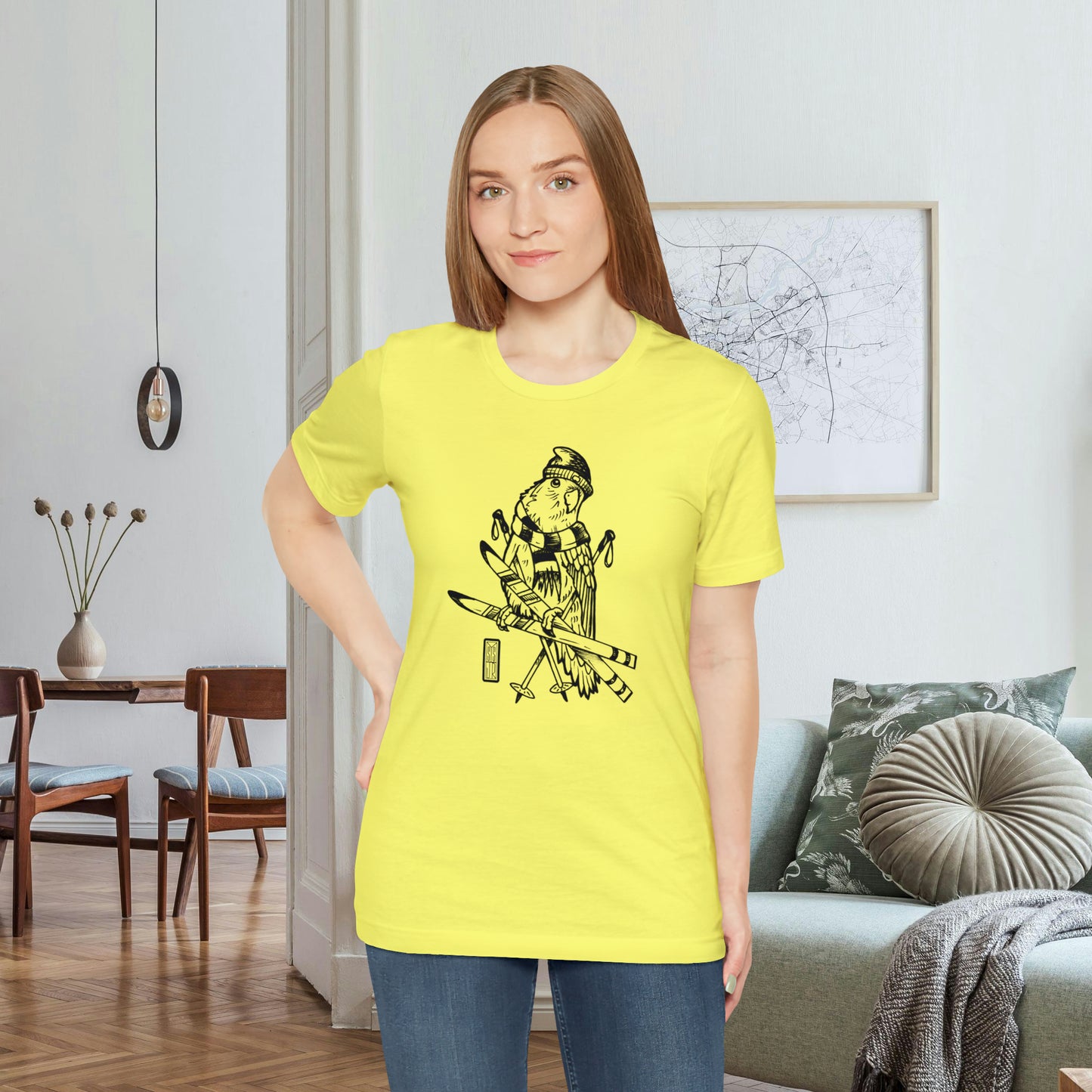 Lovebird Goes Skiing, Line Art Tee